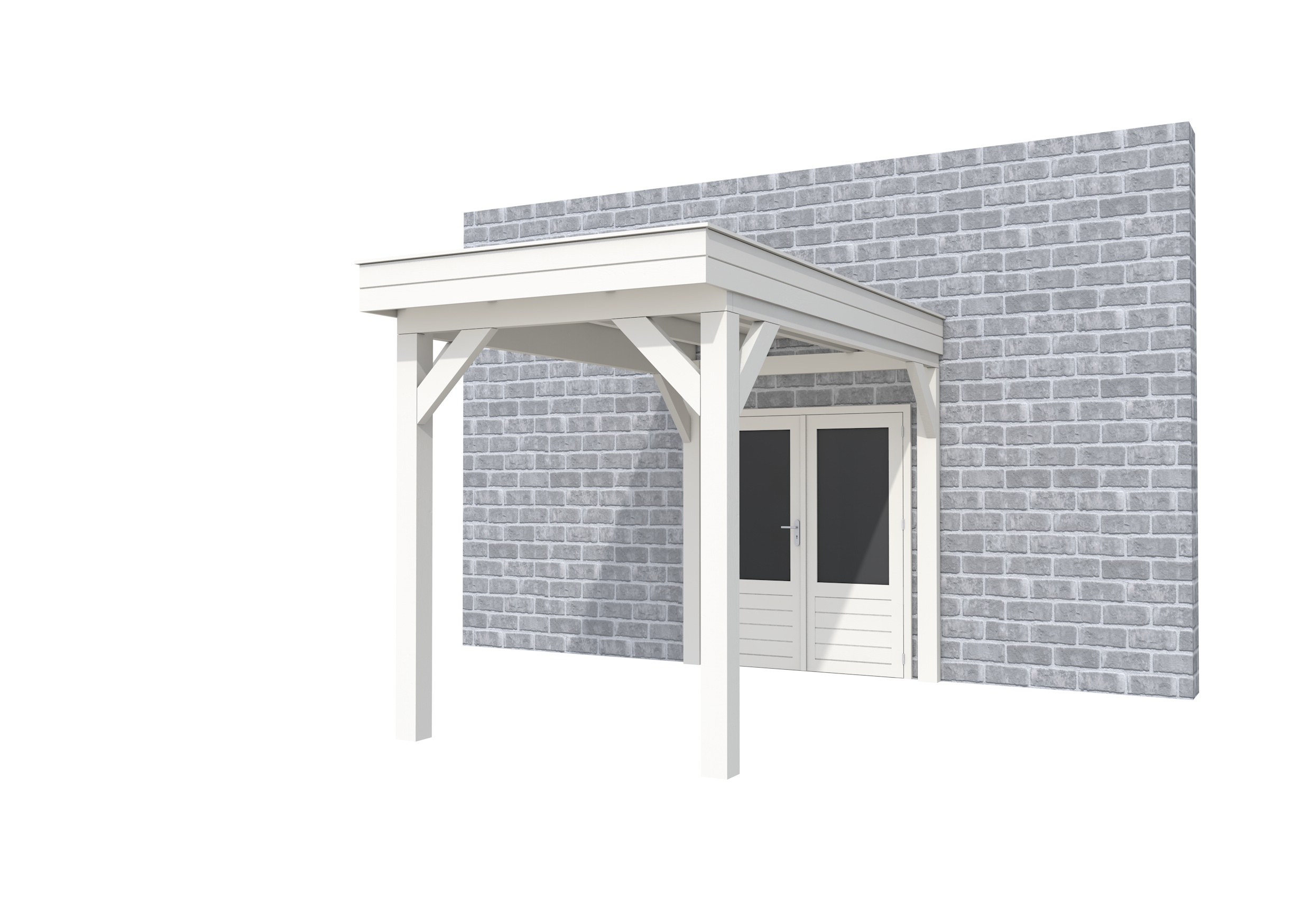 Buitenverblijf aan huis Premium I, vuren, basismodel XL/A, 207x349 cm, wit gespoten.