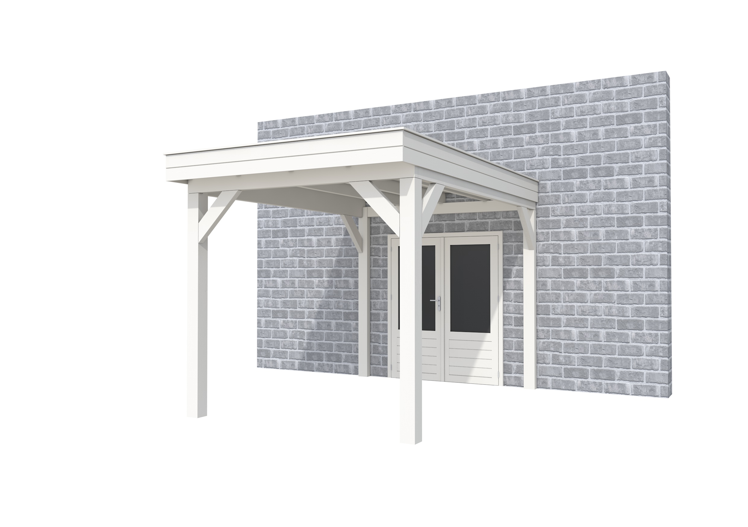 Buitenverblijf aan huis Premium I, vuren, basismodel XL/B, 257x349 cm, wit gespoten.