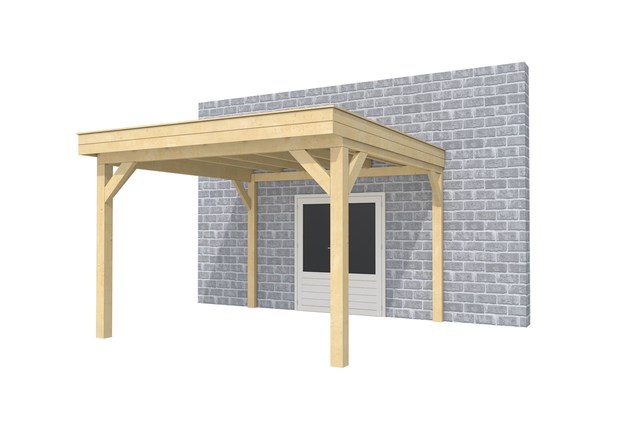 Buitenverblijf aan huis Premium I, vuren, basismodel XL/D, 357x349 cm, onbehandeld.