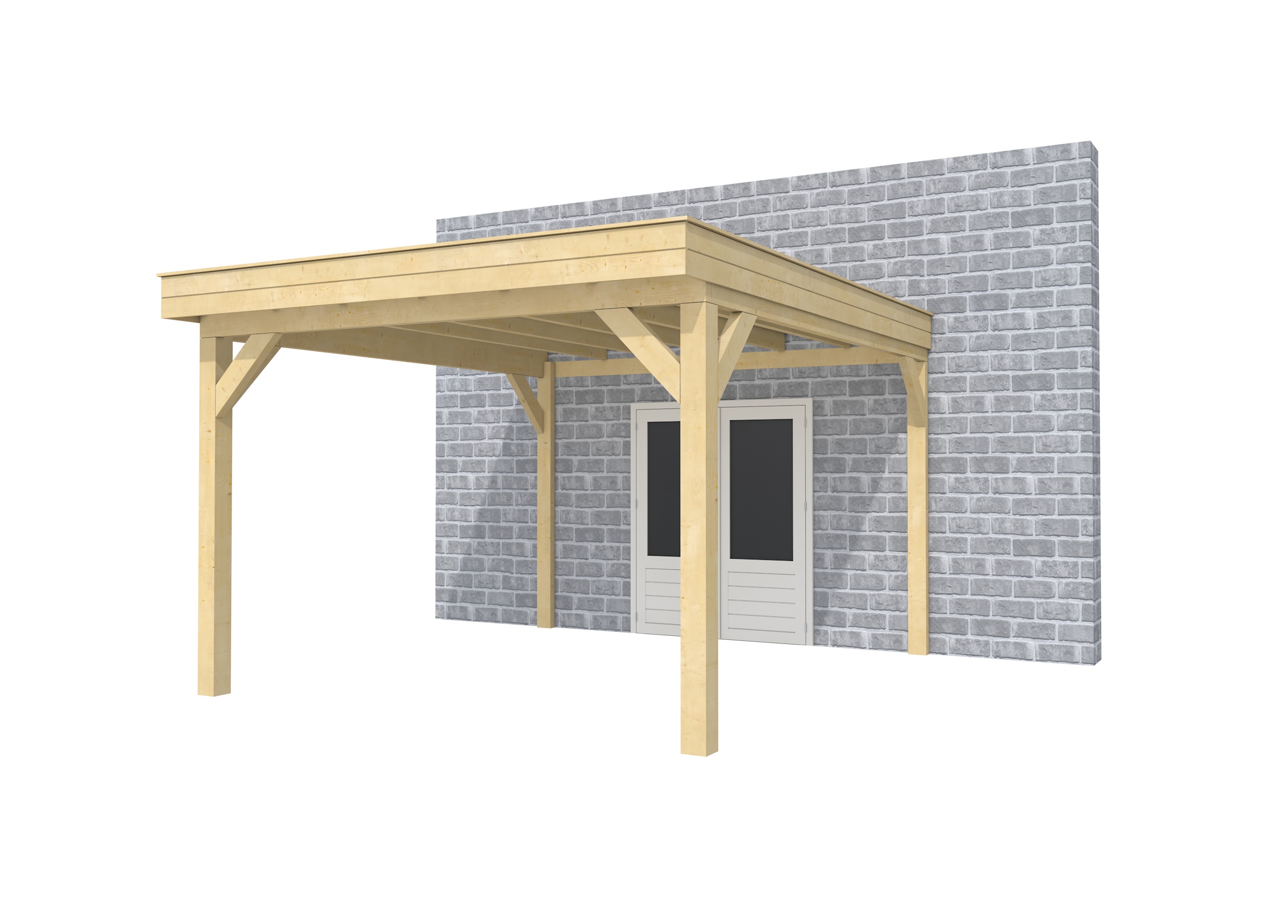 Buitenverblijf aan huis Premium I, vuren, basismodel XXL/D, 357x392 cm, onbehandeld.