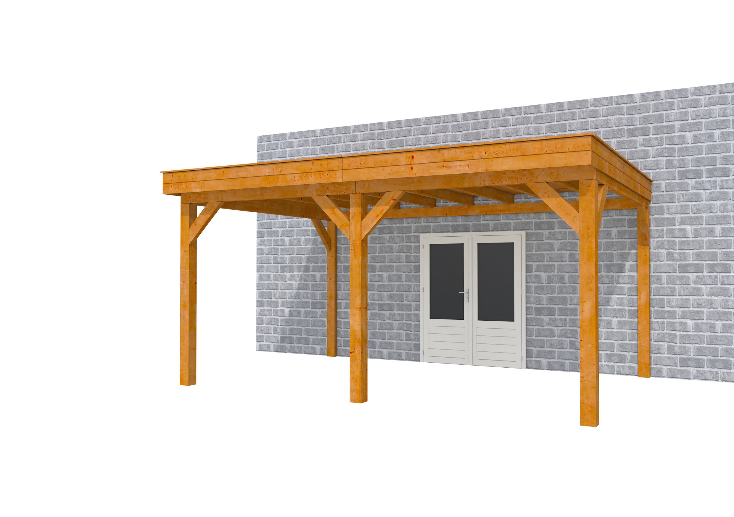 Buitenverblijf aan huis Premium II, douglas, basismodel XL/B, 499x349 cm, transparant gespoten.