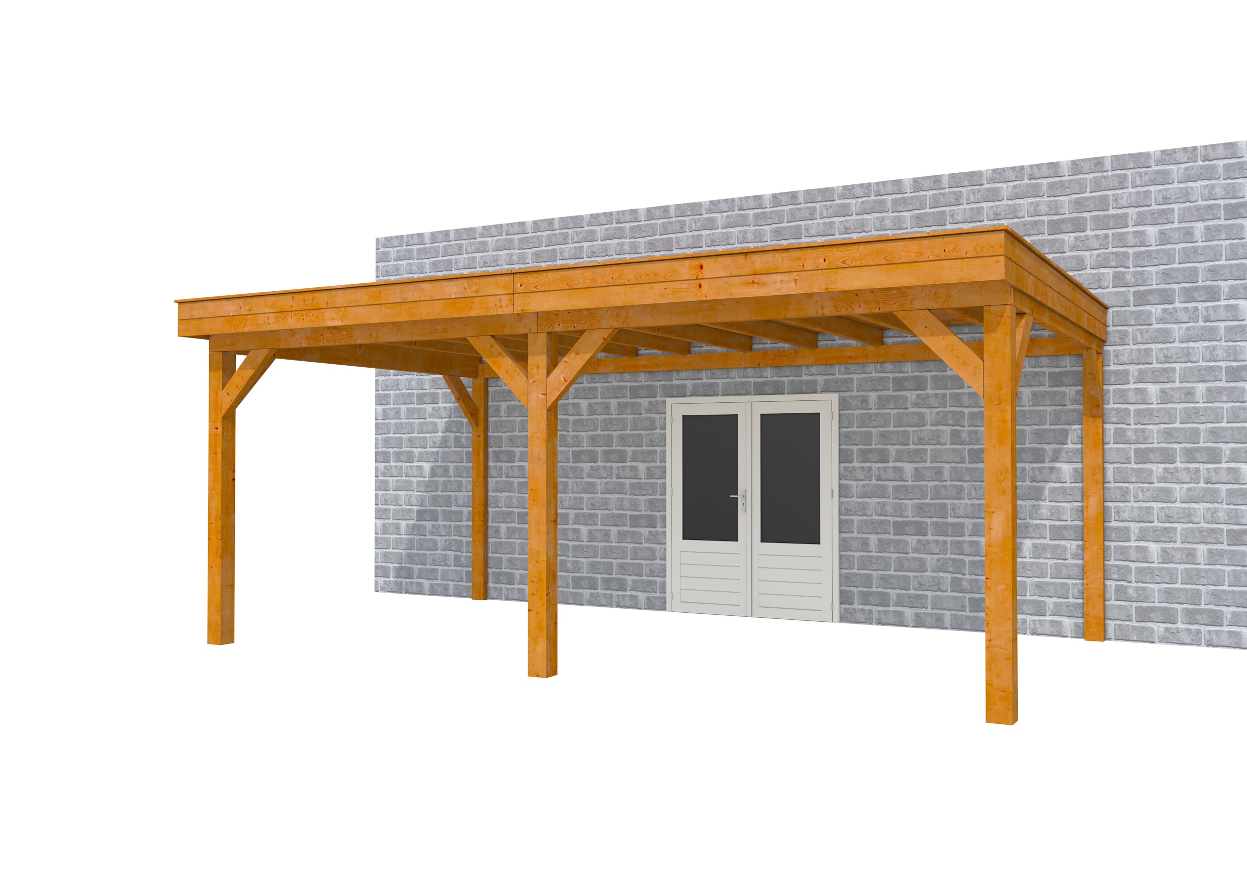 Buitenverblijf aan huis Premium II, douglas, basismodel XL/C, 599x349 cm, transparant gespoten.