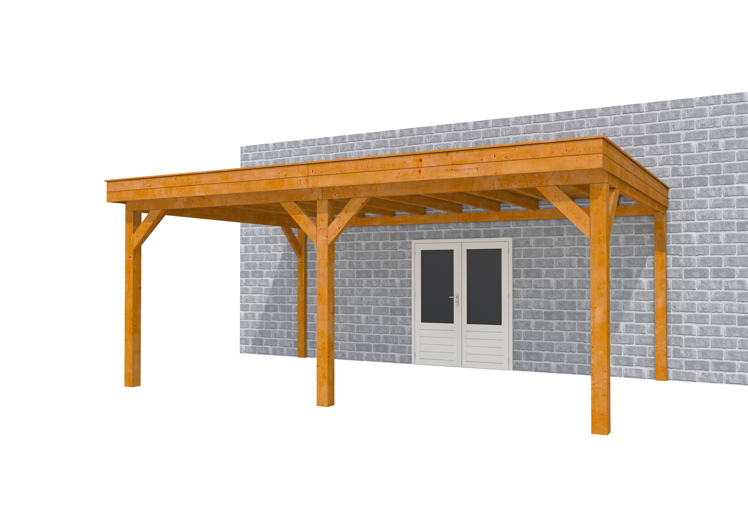 Buitenverblijf aan huis Premium II, douglas, basismodel XXL/C, 599x392 cm, transparant gespoten.