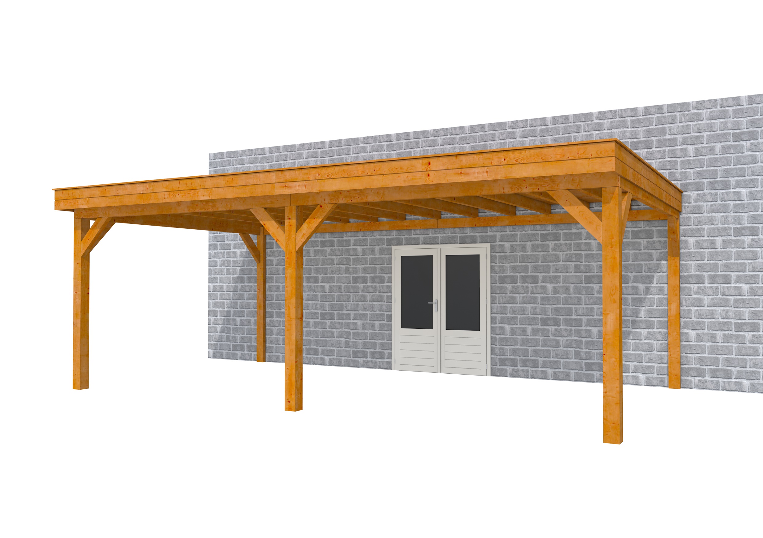 Buitenverblijf aan huis Premium II, douglas, basismodel XXL/D, 699x392 cm, transparant gespoten.