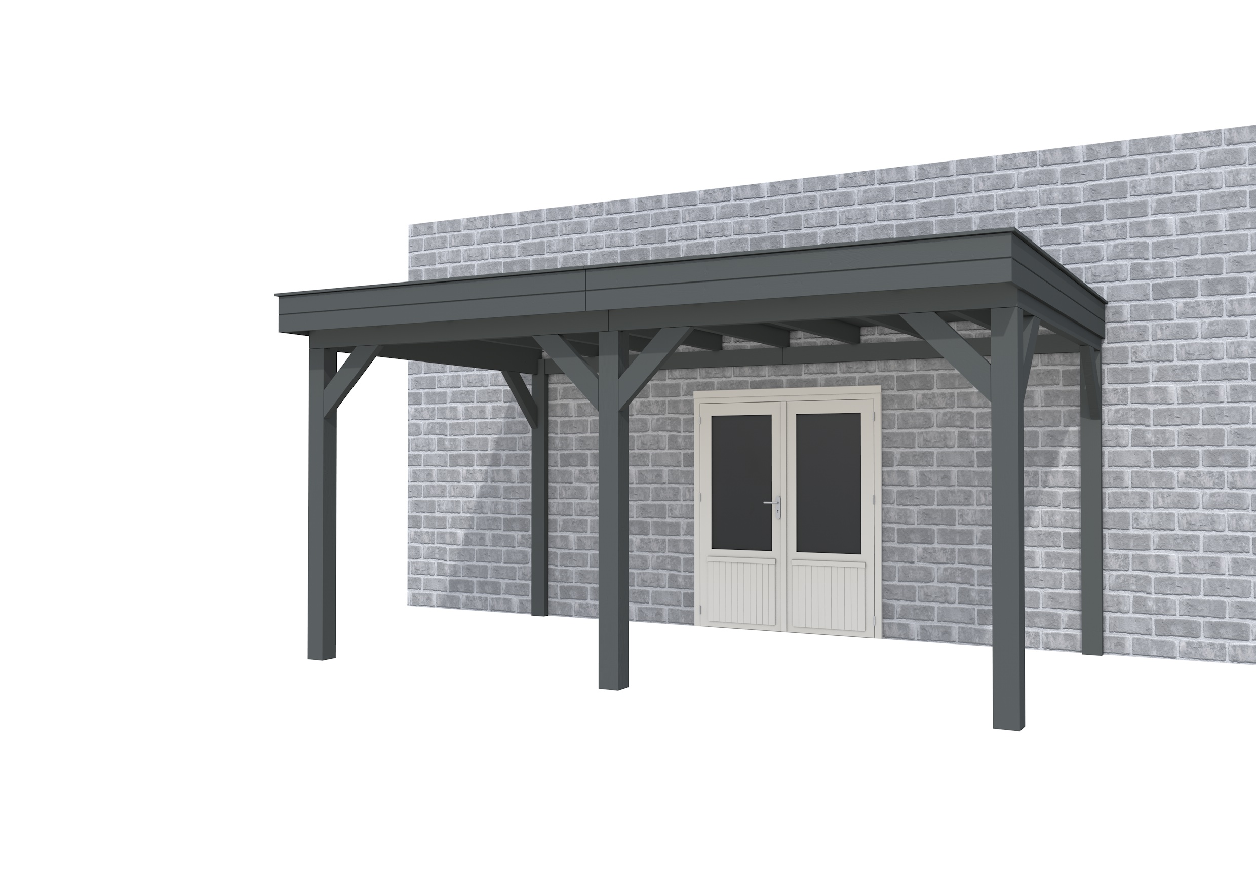 Buitenverblijf aan huis Premium II, vuren, basismodel L/B, 499x299 cm, antraciet gespoten.