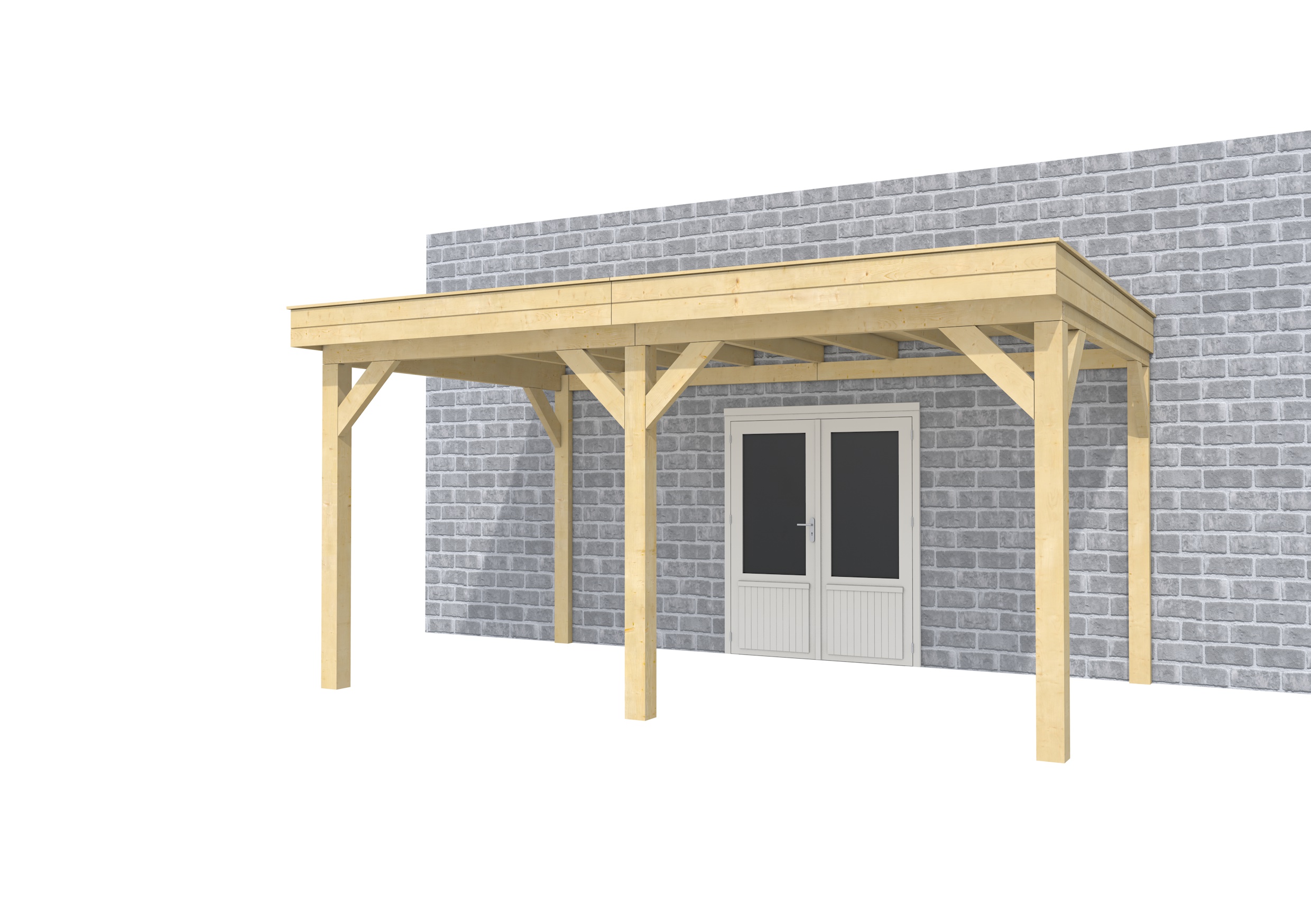 Buitenverblijf aan huis Premium II, vuren, basismodel L/B, 499x299 cm, onbehandeld.