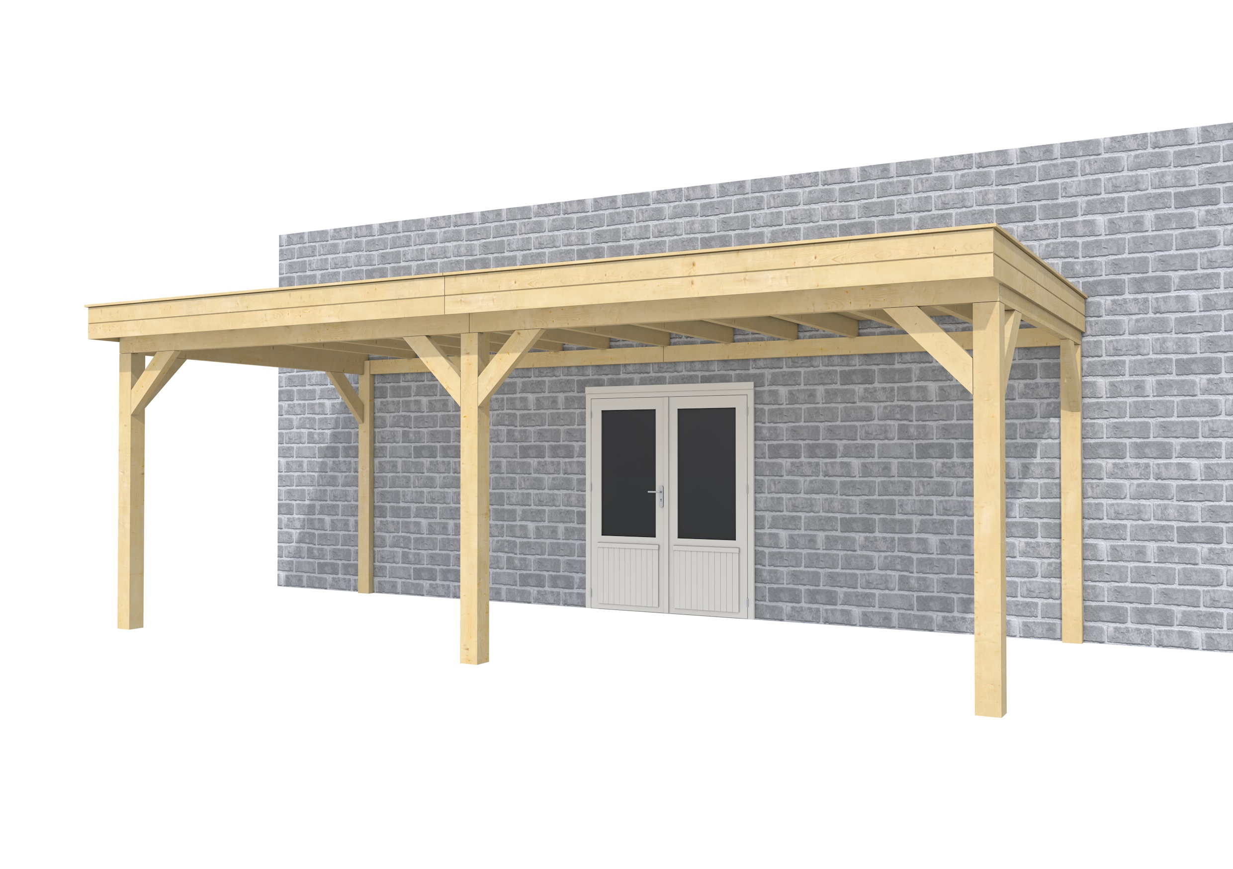 Buitenverblijf aan huis Premium II, vuren, basismodel L/D, 699x299 cm, onbehandeld.