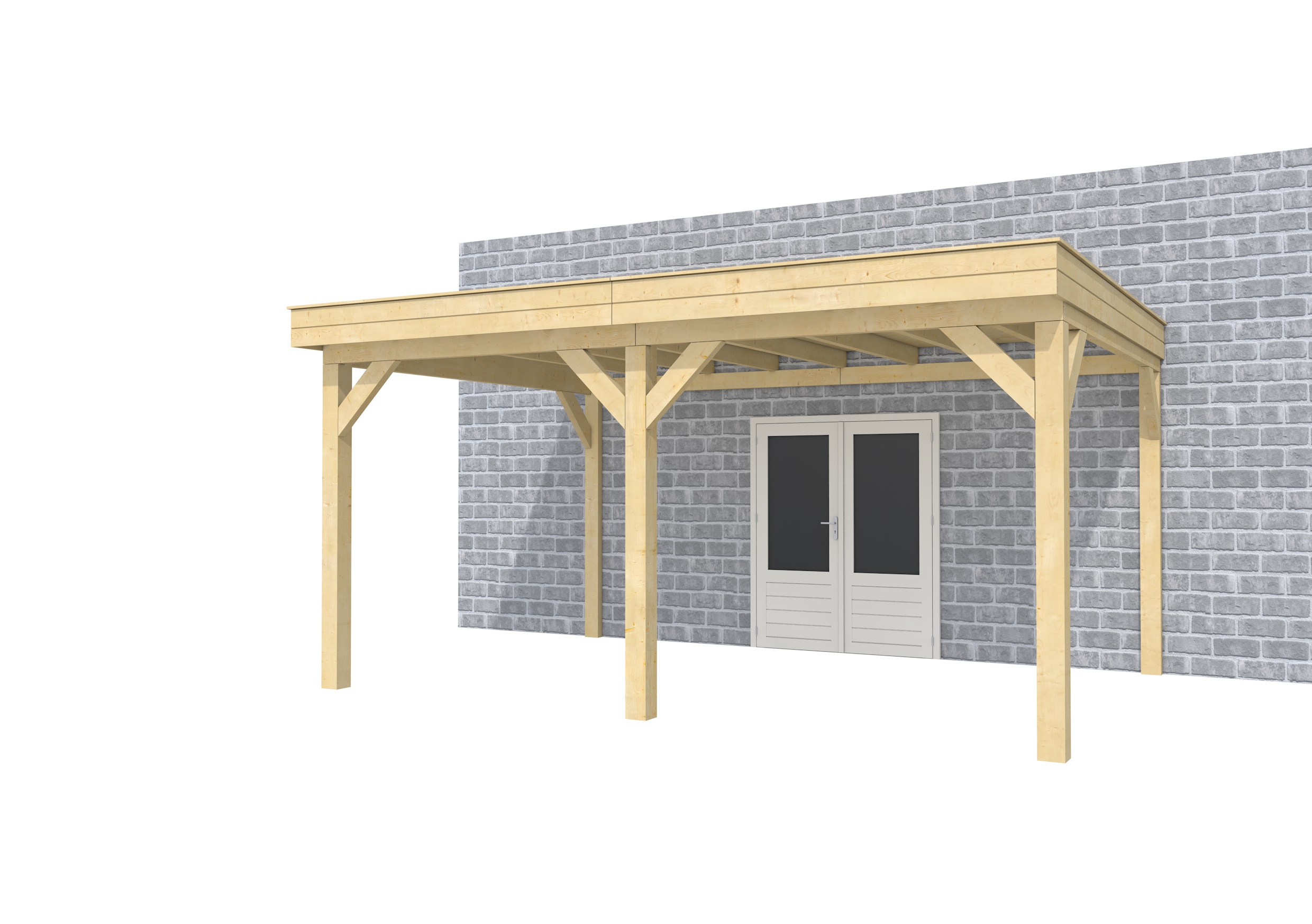 Buitenverblijf aan huis Premium II, vuren, basismodel XL/B, 499x349 cm, onbehandeld.