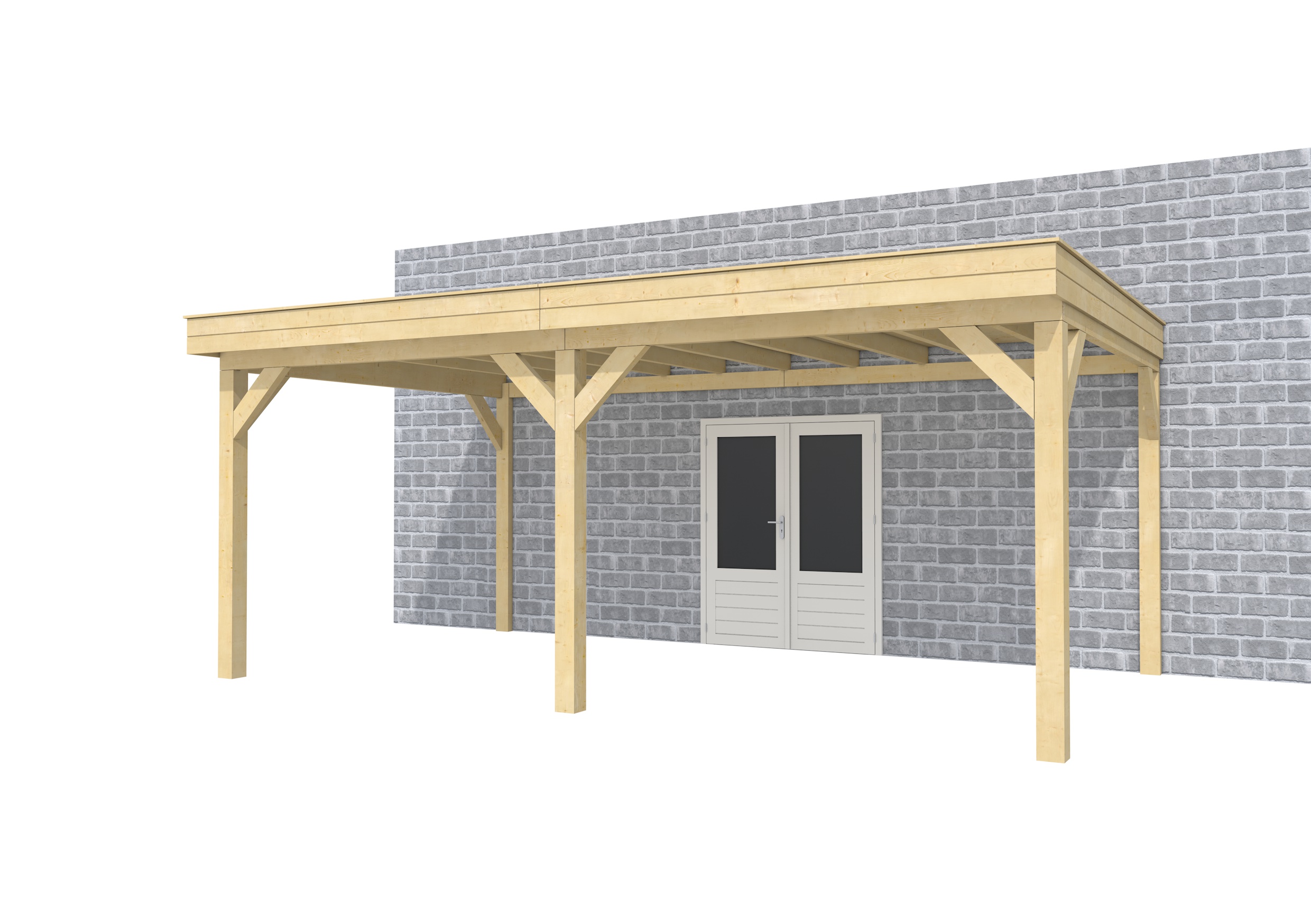 Buitenverblijf aan huis Premium II, vuren, basismodel XL/C, 599x349 cm, onbehandeld.