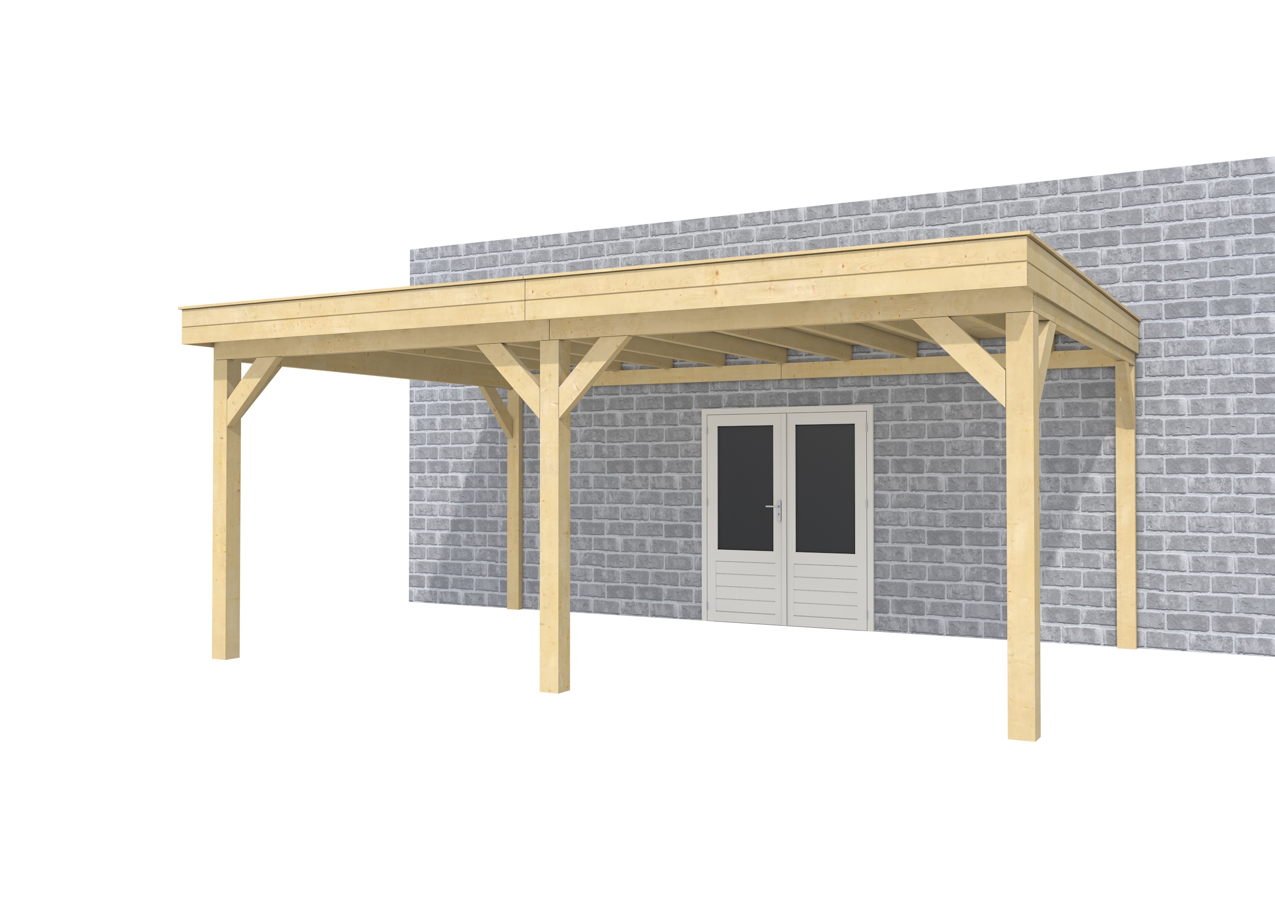 Buitenverblijf aan huis Premium II, vuren, basismodel XXL/C, 599x392 cm, onbehandeld.