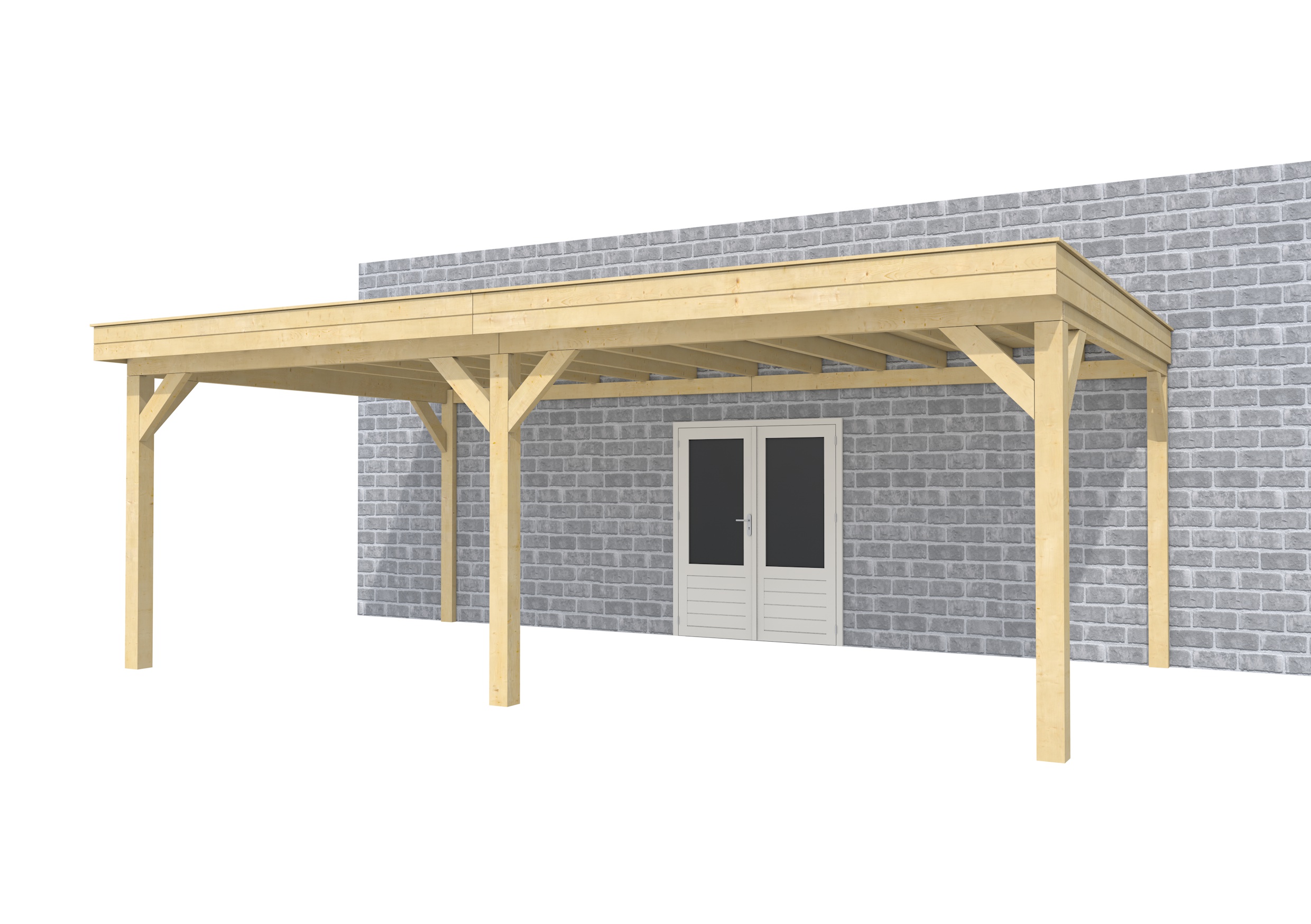 Buitenverblijf aan huis Premium II, vuren, basismodel XXL/D, 699x392 cm, onbehandeld.