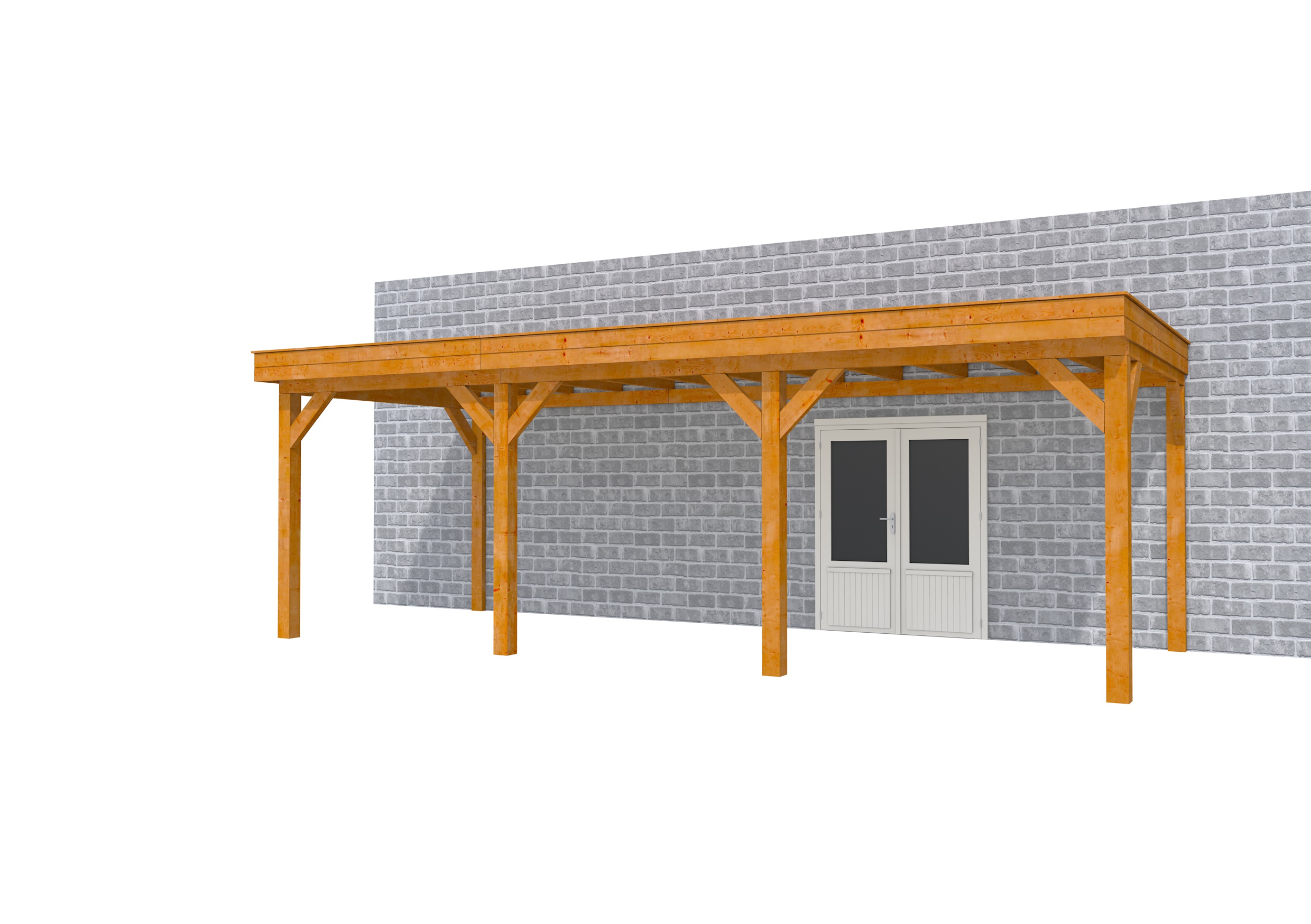 Buitenverblijf aan huis Premium III, douglas, basismodel L/B, 742x299 cm, transparant gespoten.