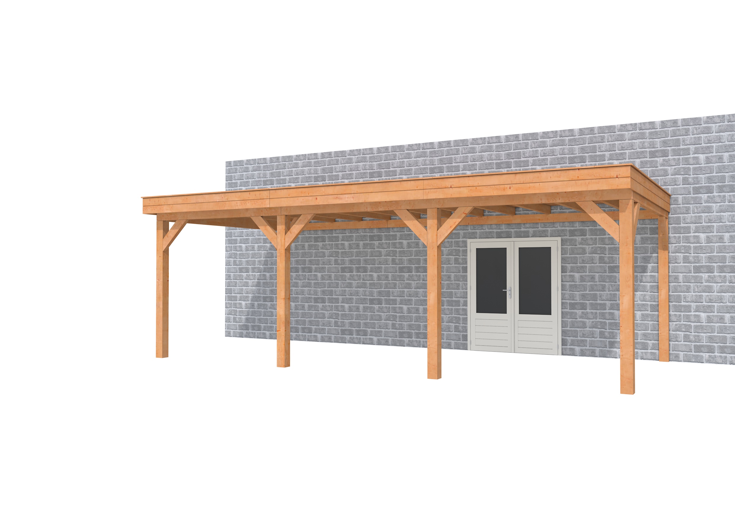 Buitenverblijf aan huis Premium III, douglas, basismodel XL/B, 742x349 cm, onbehandeld.