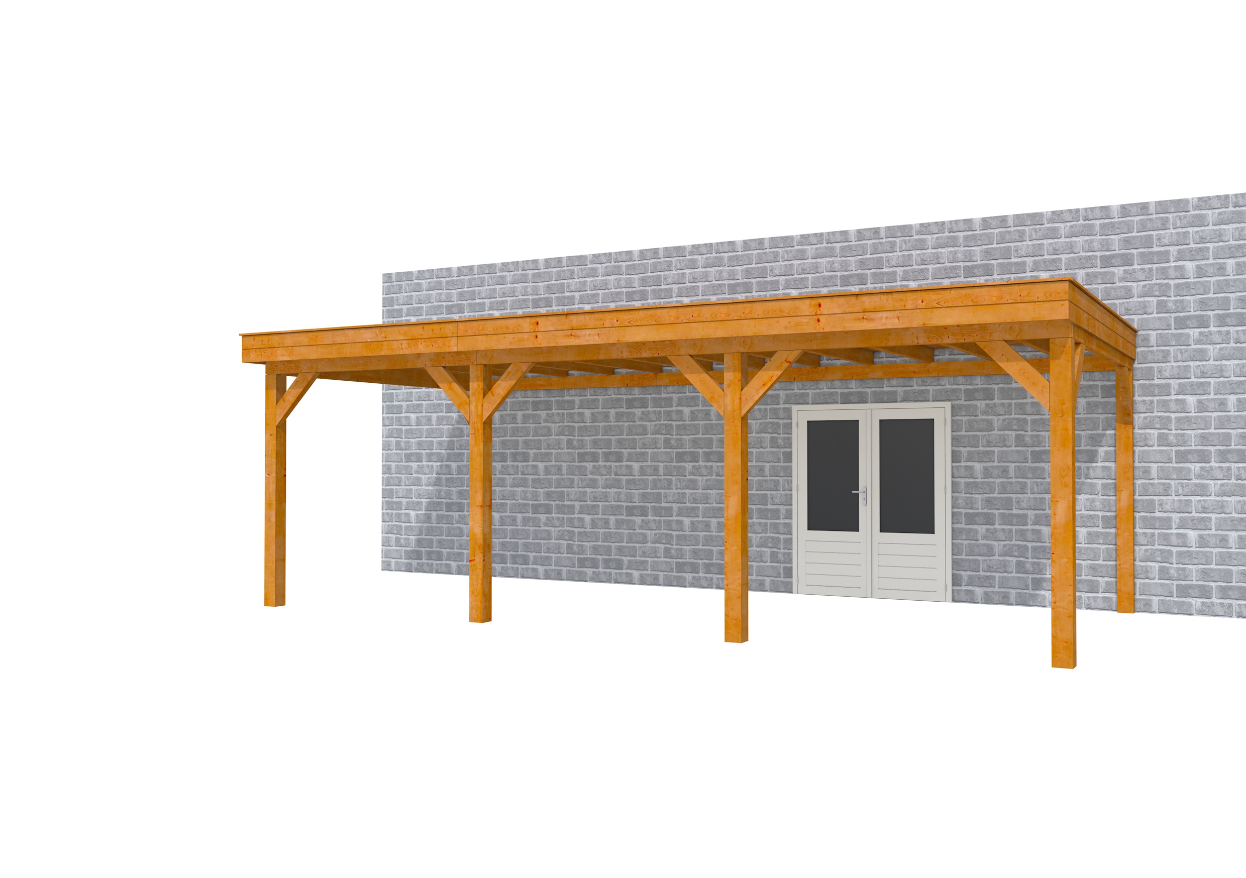 Buitenverblijf aan huis Premium III, douglas, basismodel XL/B, 742x349 cm, transparant gespoten.