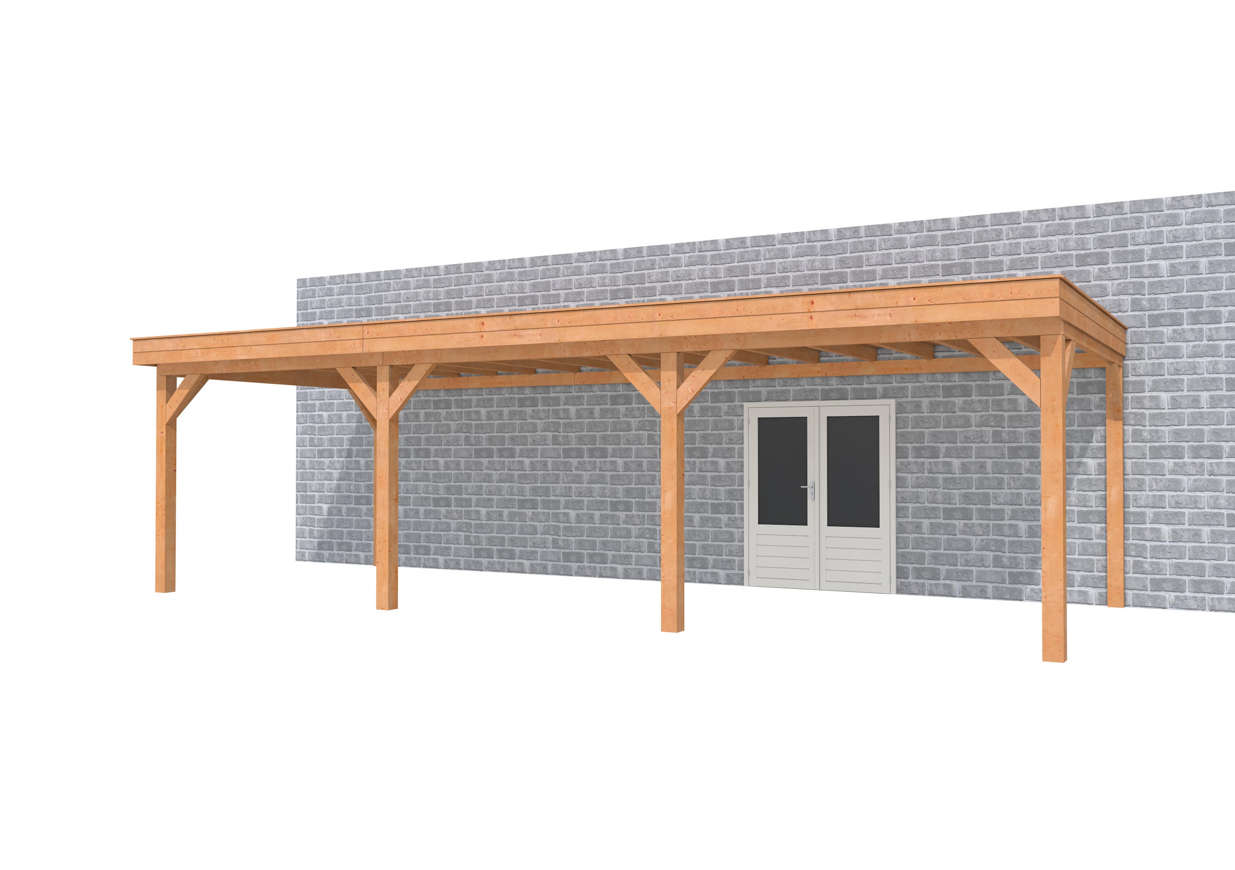 Buitenverblijf aan huis Premium III, douglas, basismodel XL/C, 892x349 cm, onbehandeld.