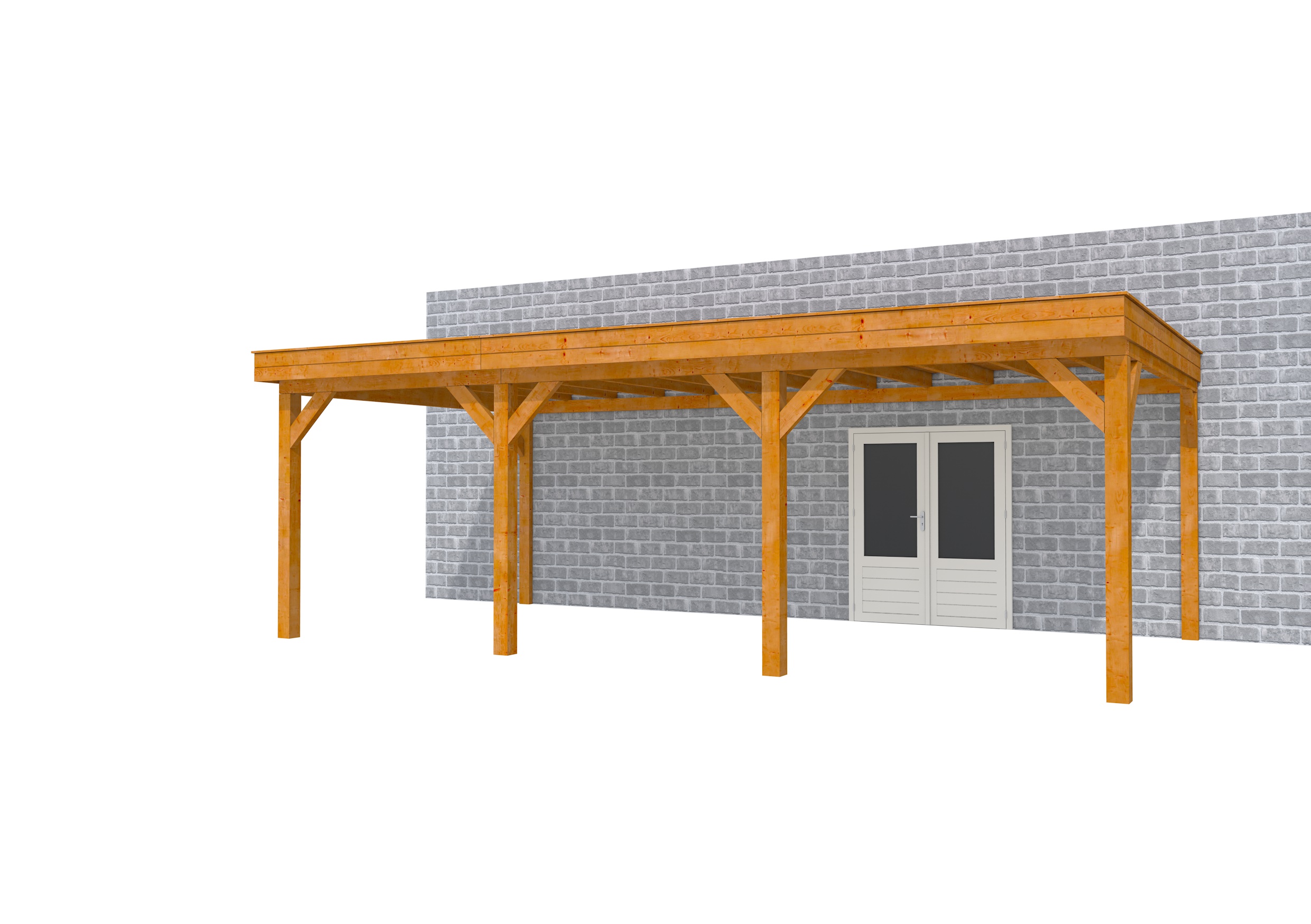 Buitenverblijf aan huis Premium III, douglas, basismodel XXL/B, 742x392 cm, transparant gespoten.