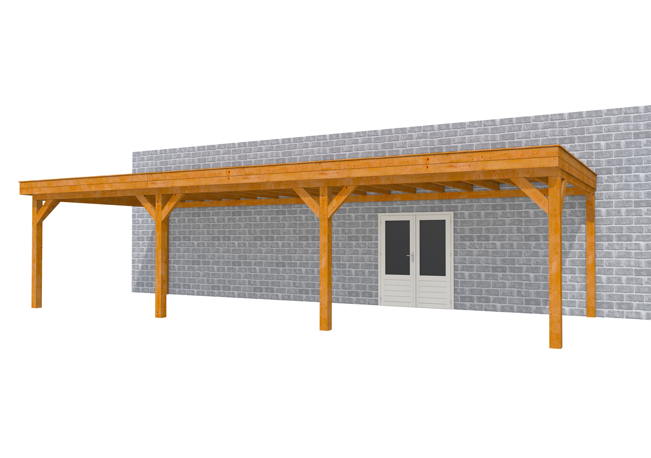 Buitenverblijf aan huis Premium III, douglas, basismodel XXL/D, 1042x392 cm, transparant gespoten.