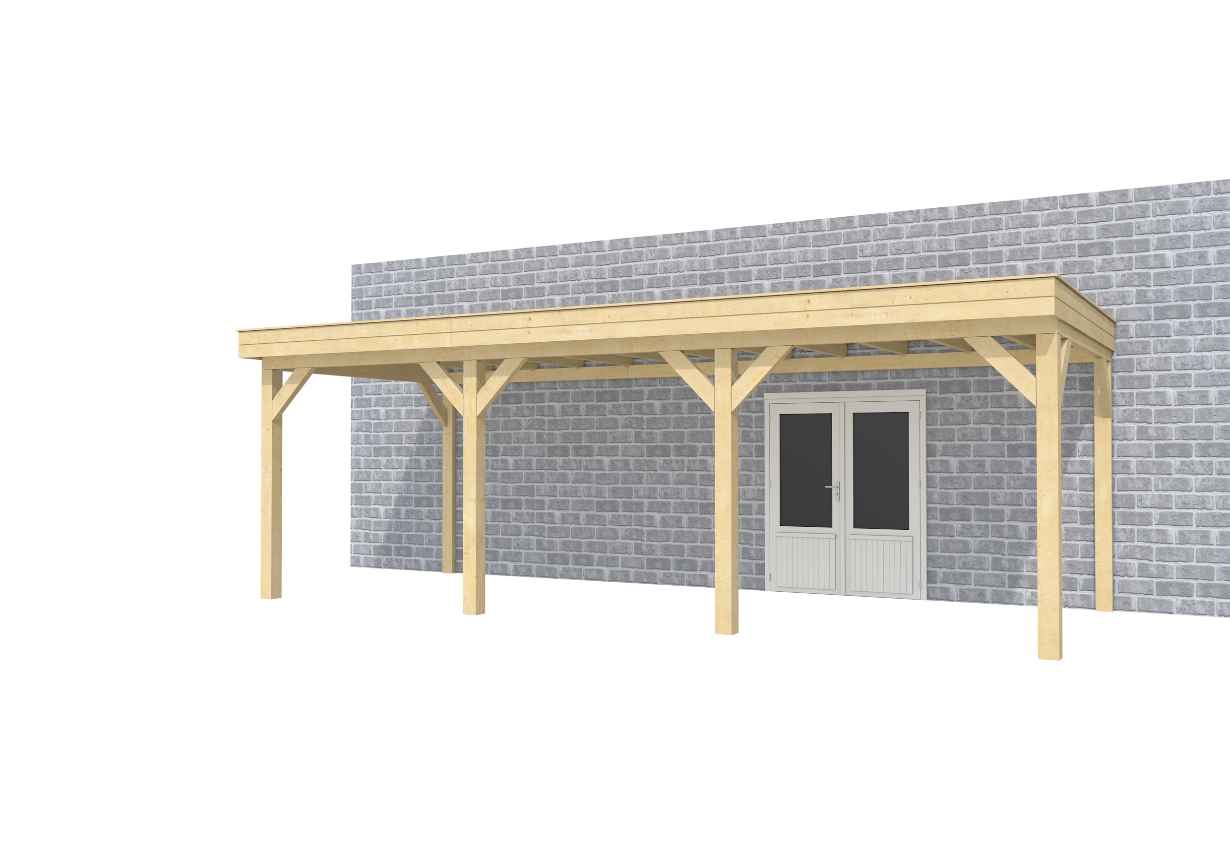 Buitenverblijf aan huis Premium III, vuren, basismodel L/B, 742x299 cm, onbehandeld.