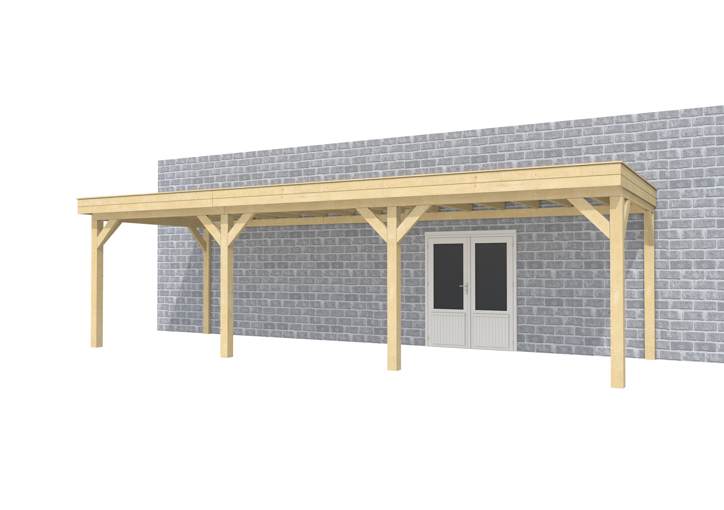 Buitenverblijf aan huis Premium III, vuren, basismodel L/C, 892x299 cm, onbehandeld.