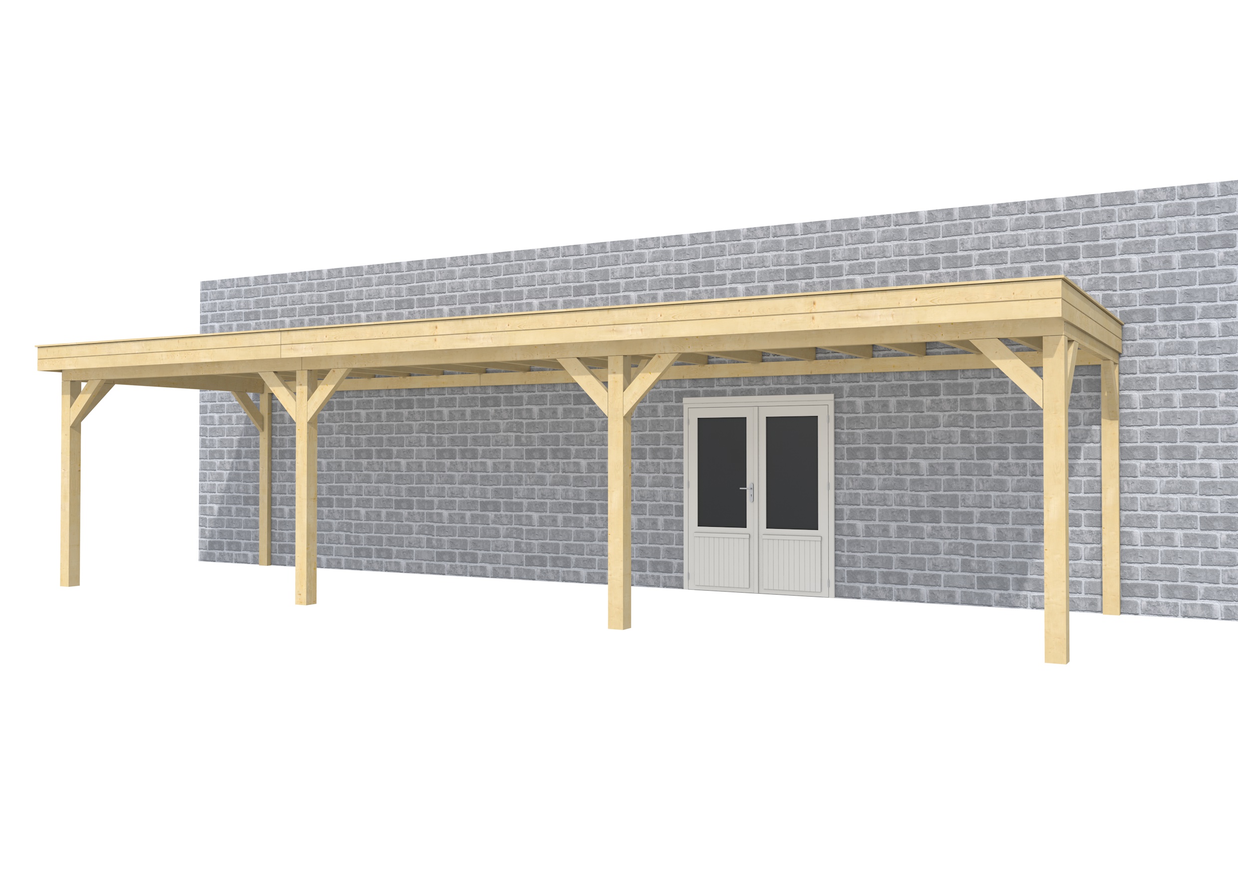 Buitenverblijf aan huis Premium III, vuren, basismodel L/D, 1042x299 cm, onbehandeld.