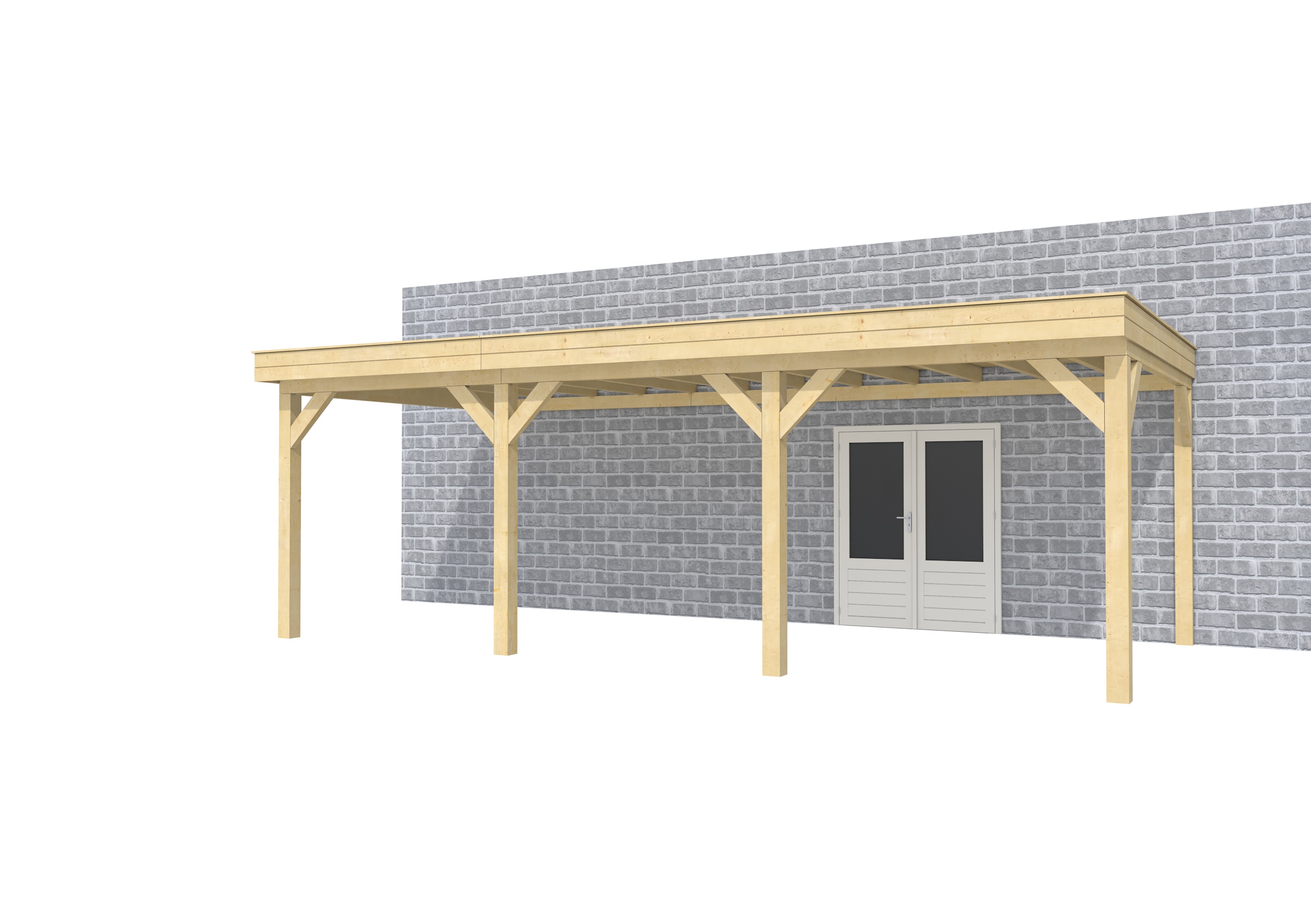 Buitenverblijf aan huis Premium III, vuren, basismodel XL/B, 742x349 cm, onbehandeld.