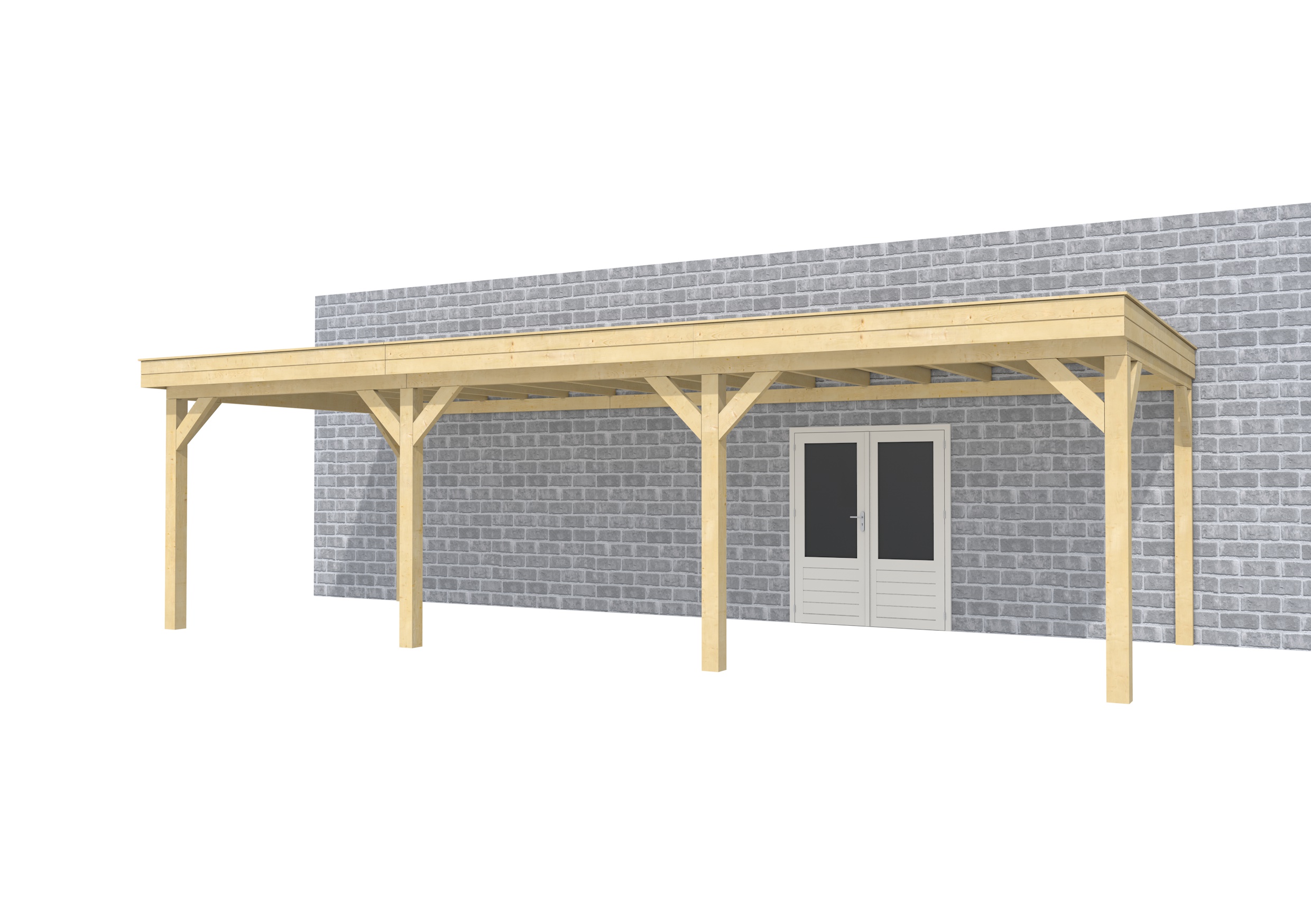 Buitenverblijf aan huis Premium III, vuren, basismodel XL/C, 892x349 cm, onbehandeld.