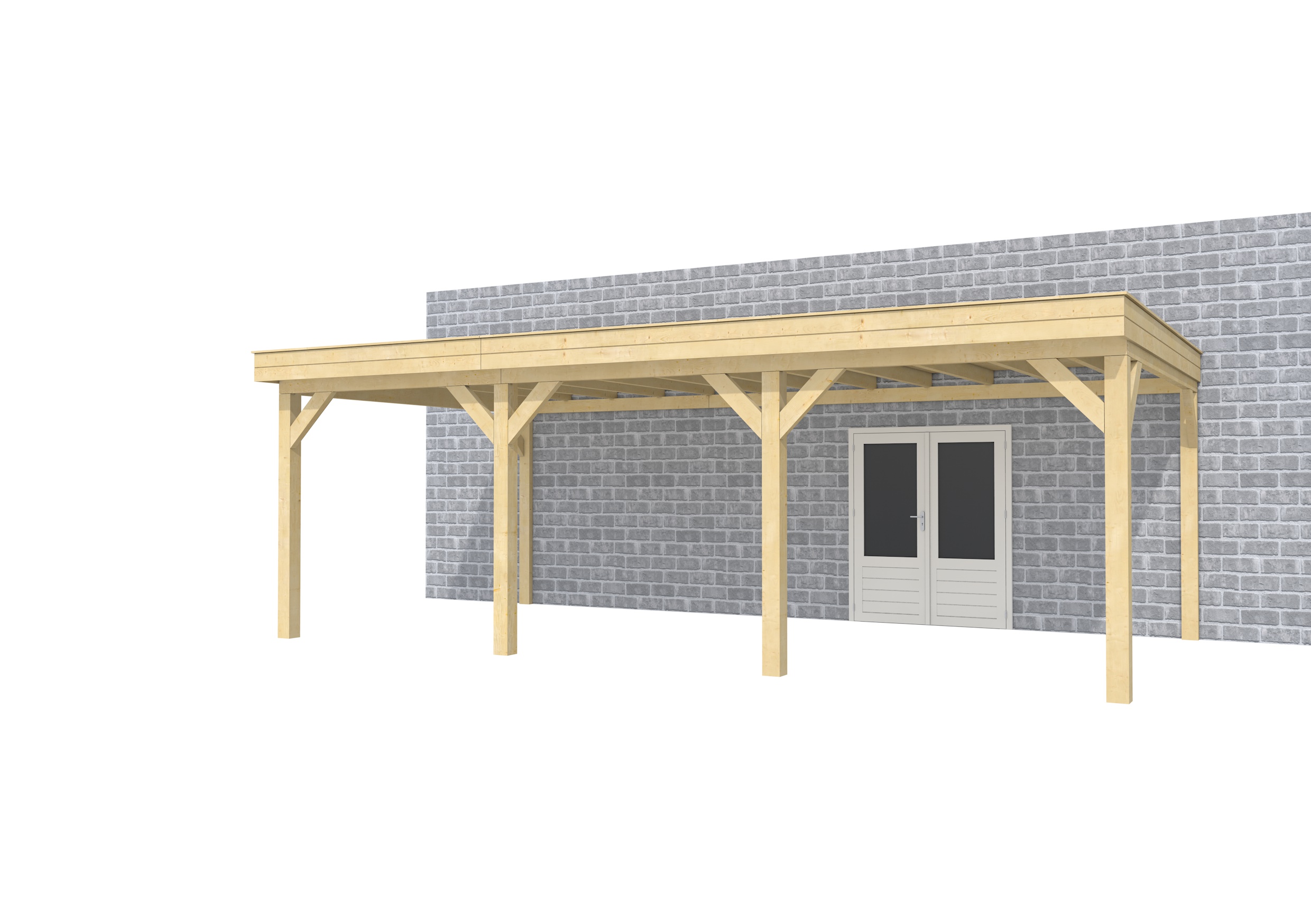 Buitenverblijf aan huis Premium III, vuren, basismodel XXL/B, 742x392 cm, onbehandeld.