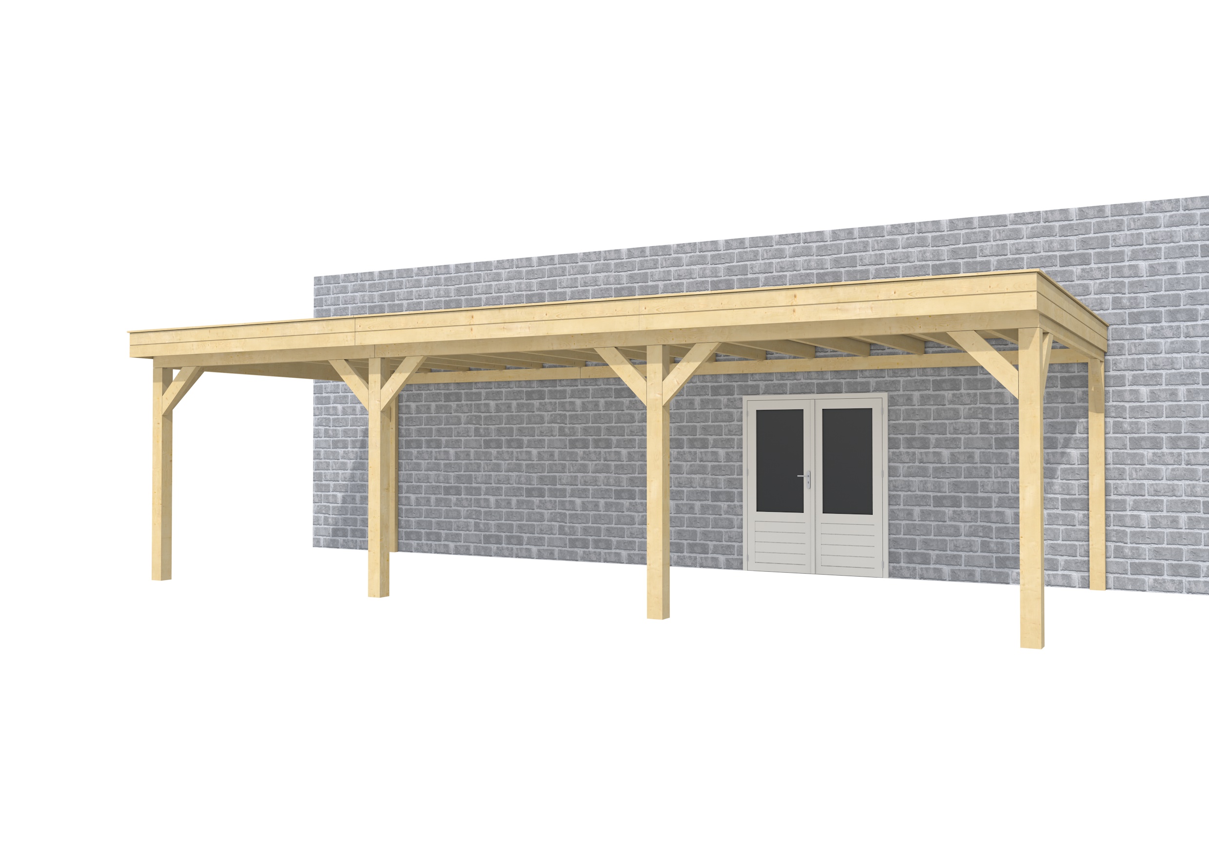 Buitenverblijf aan huis Premium III, vuren, basismodel XXL/C, 892x392 cm, onbehandeld.