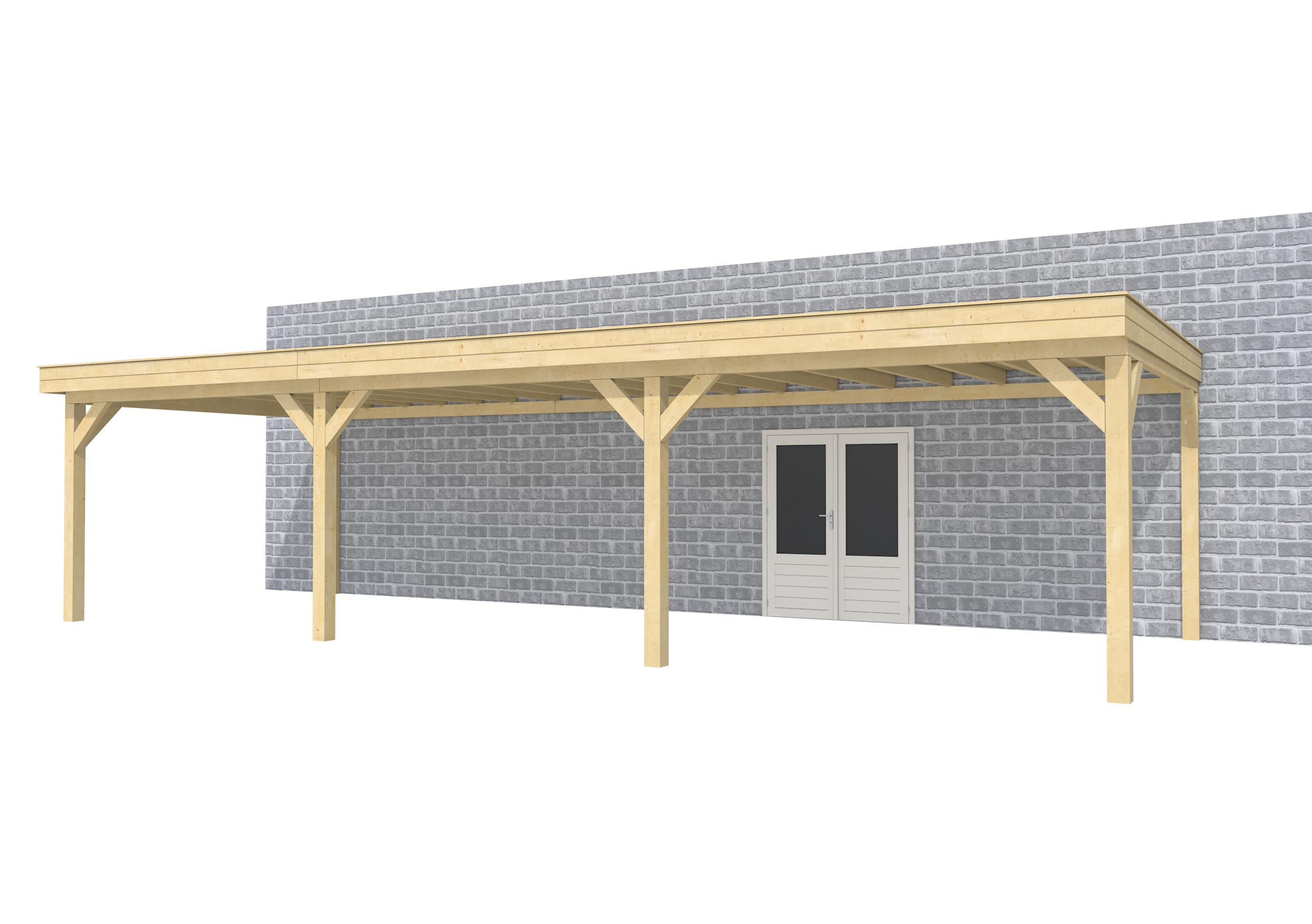 Buitenverblijf aan huis Premium III, vuren, basismodel XXL/D, 1042x392 cm, onbehandeld.