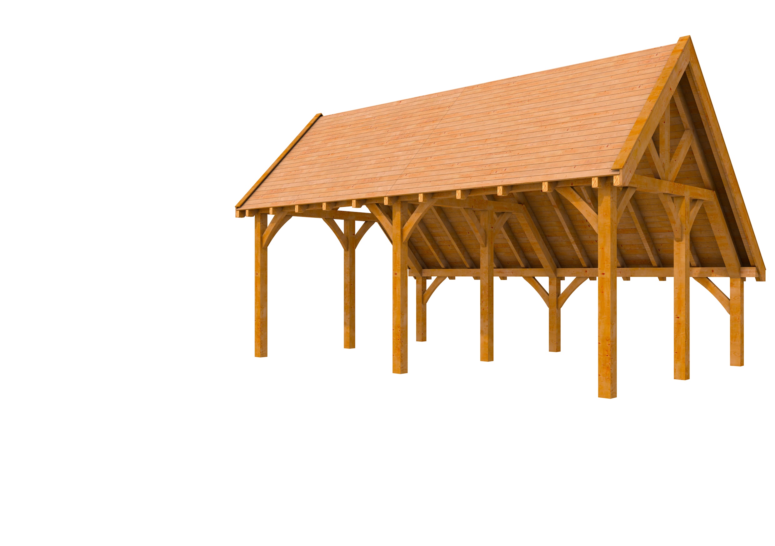 Buitenverblijf kapschuur Excellent II, douglas, basismodel XXL/B, 499x399 cm, transparant gespoten.