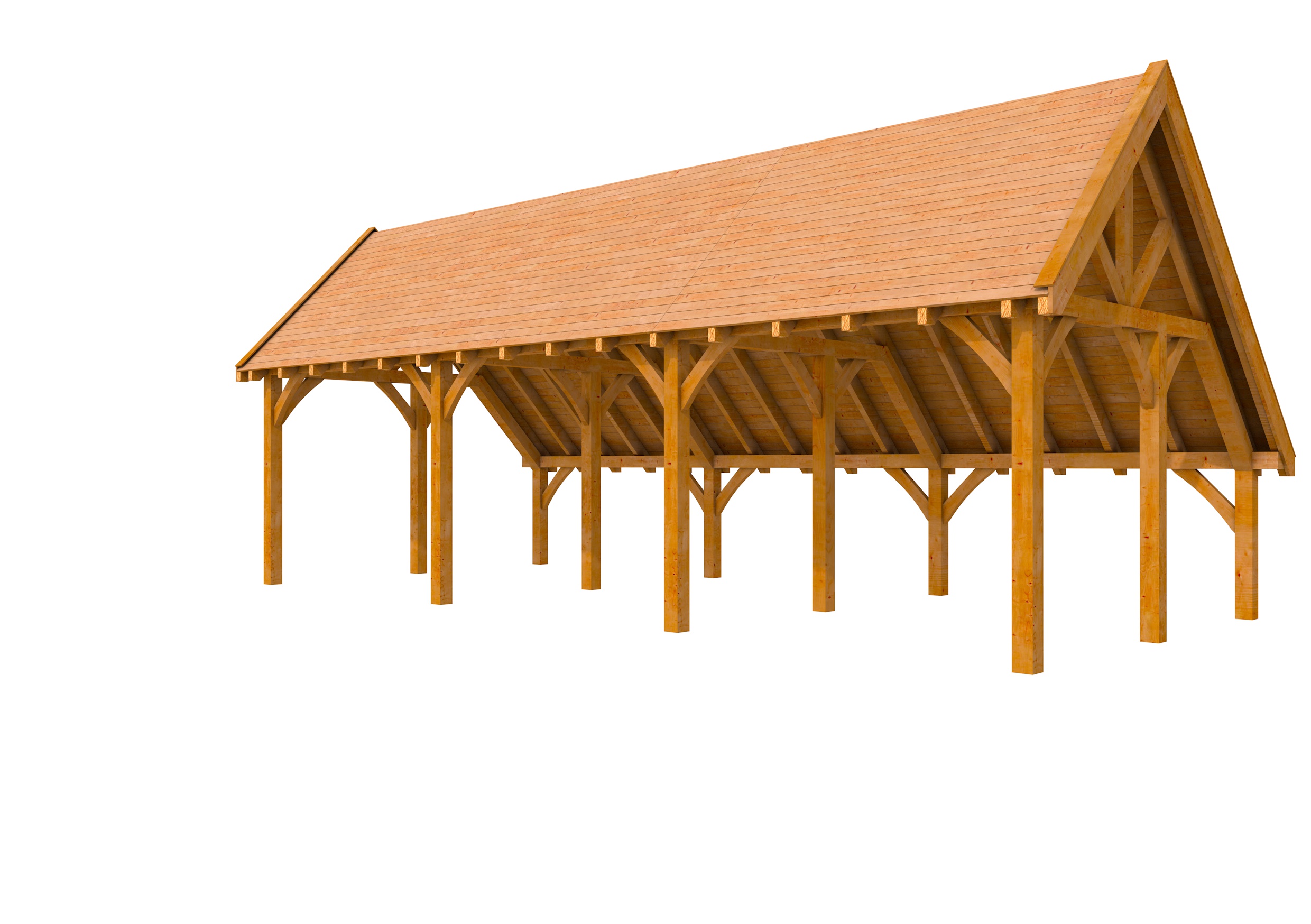 Buitenverblijf kapschuur Excellent II, douglas, basismodel XXL/D, 699x399 cm, transparant gespoten.