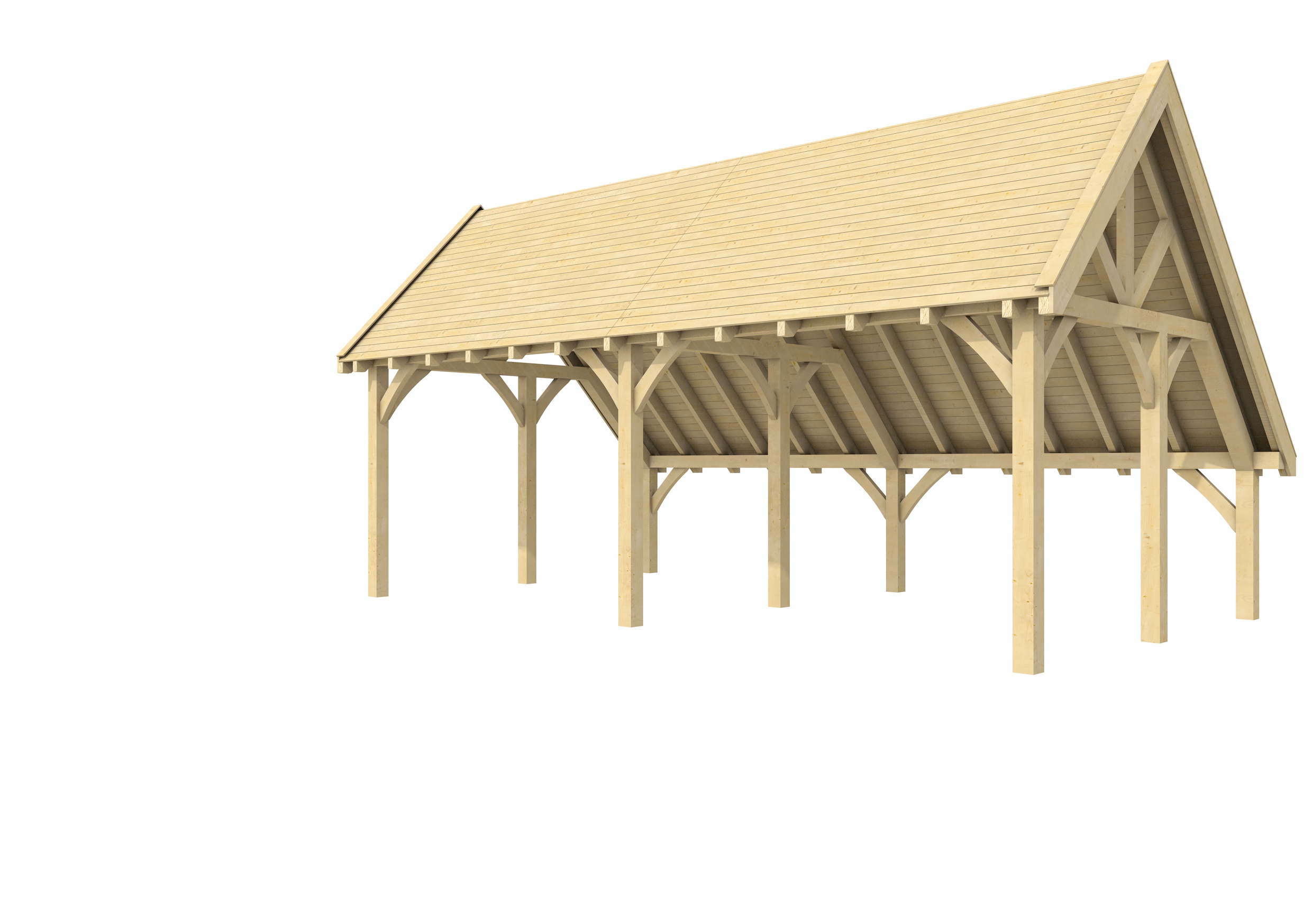 Buitenverblijf kapschuur Excellent II, vuren, basismodel XXL/C, 599x399 cm, onbehandeld.