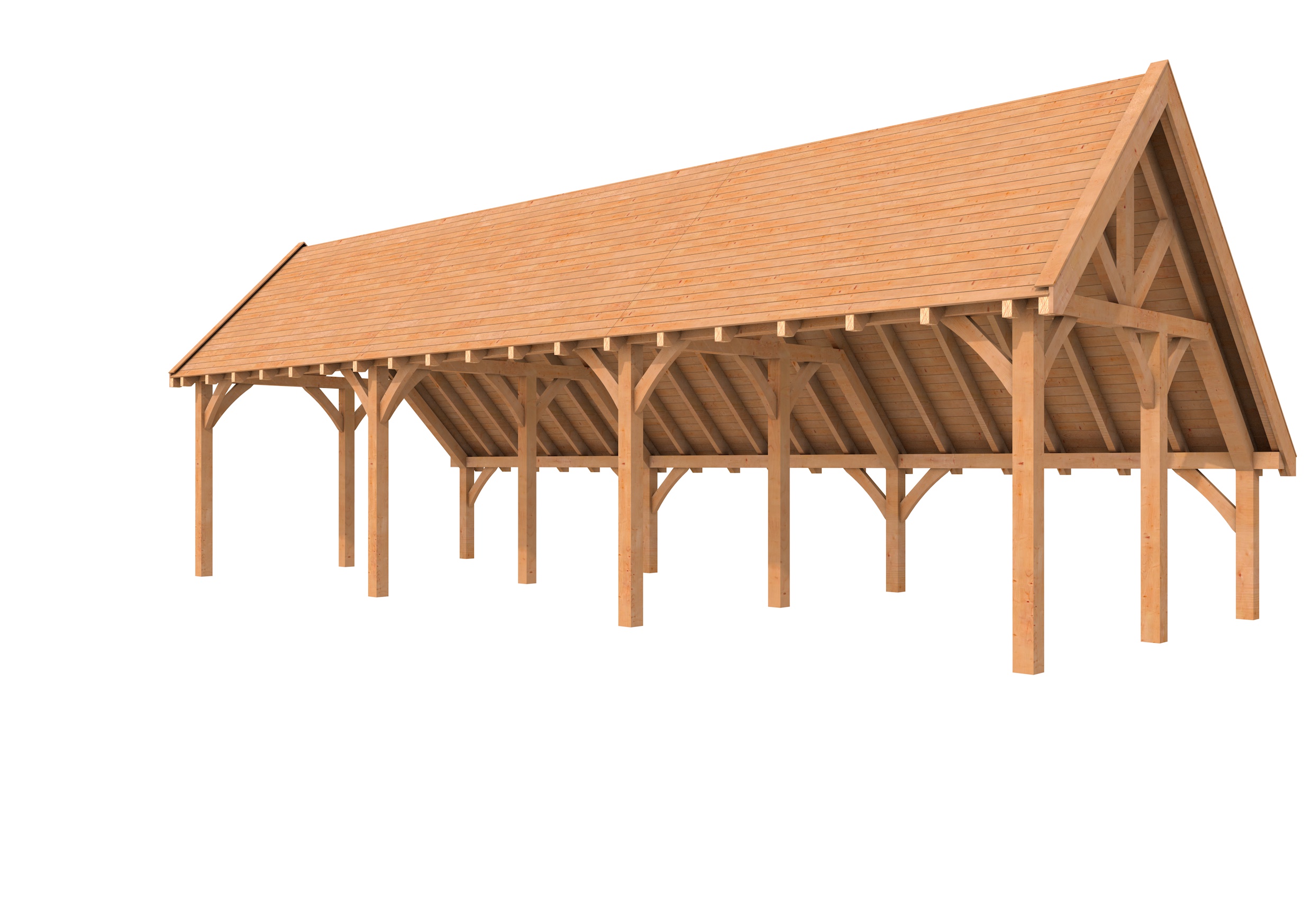 Buitenverblijf kapschuur Excellent III, douglas, basismodel XXL/B, 742x399 cm, onbehandeld.