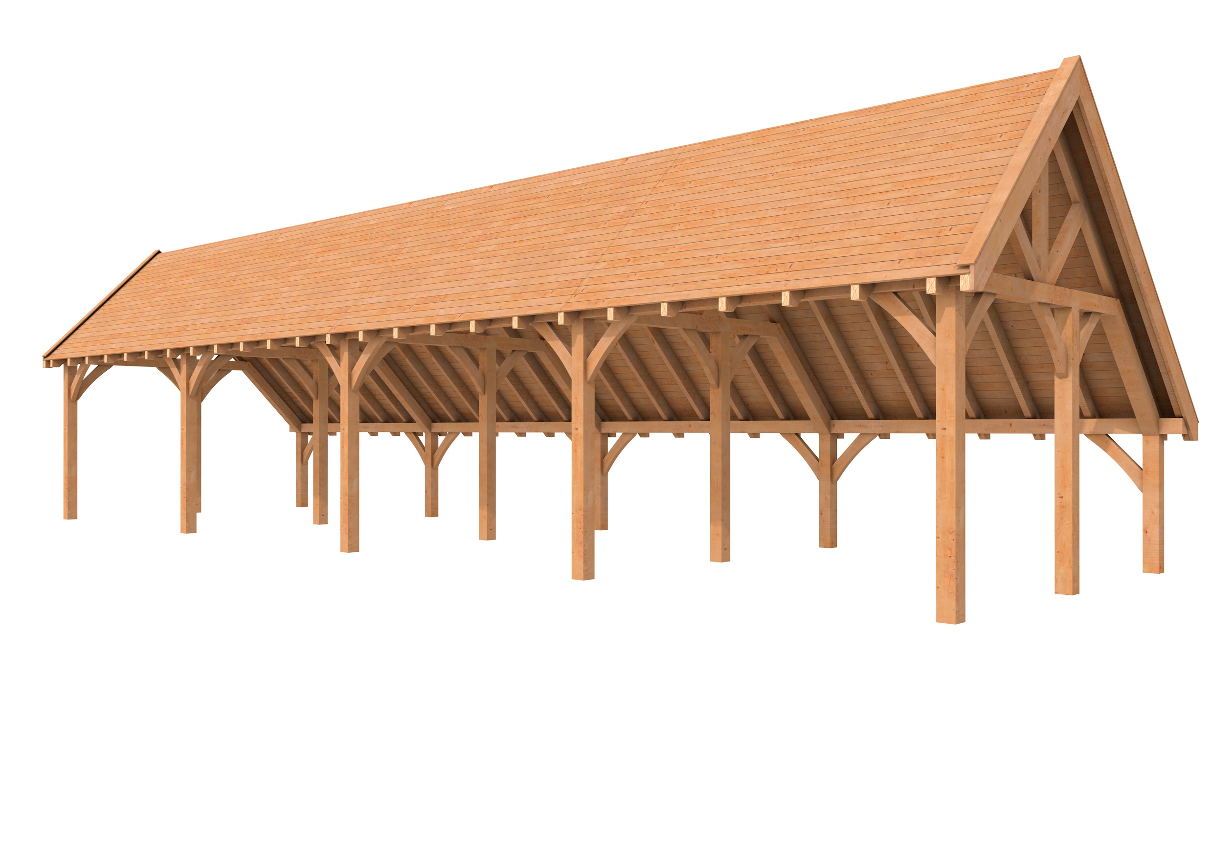 Buitenverblijf kapschuur Excellent III, douglas, basismodel XXL/D, 1042x399 cm, onbehandeld.