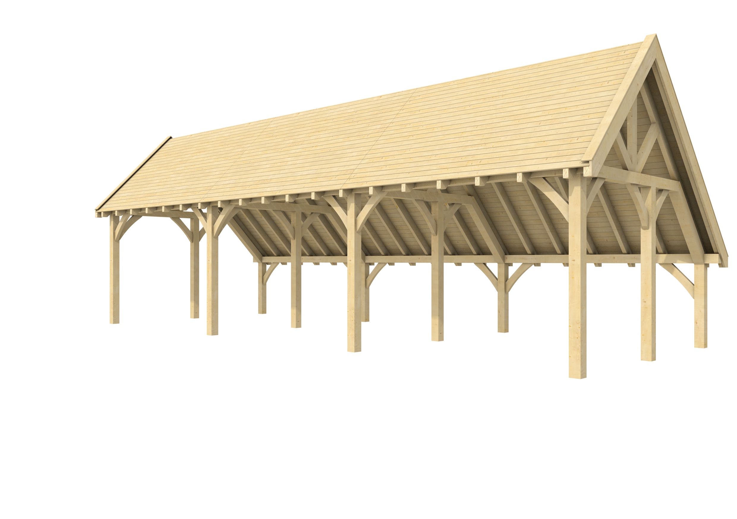 Buitenverblijf kapschuur Excellent III, vuren, basismodel XXL/B, 742x399 cm, onbehandeld.