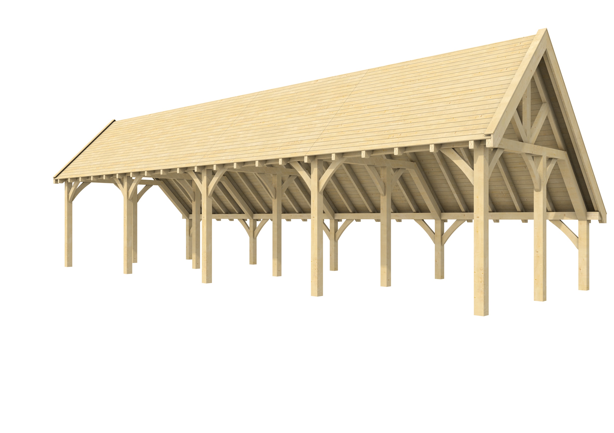 Buitenverblijf kapschuur Excellent III, vuren, basismodel XXL/C, 892x399 cm, onbehandeld.