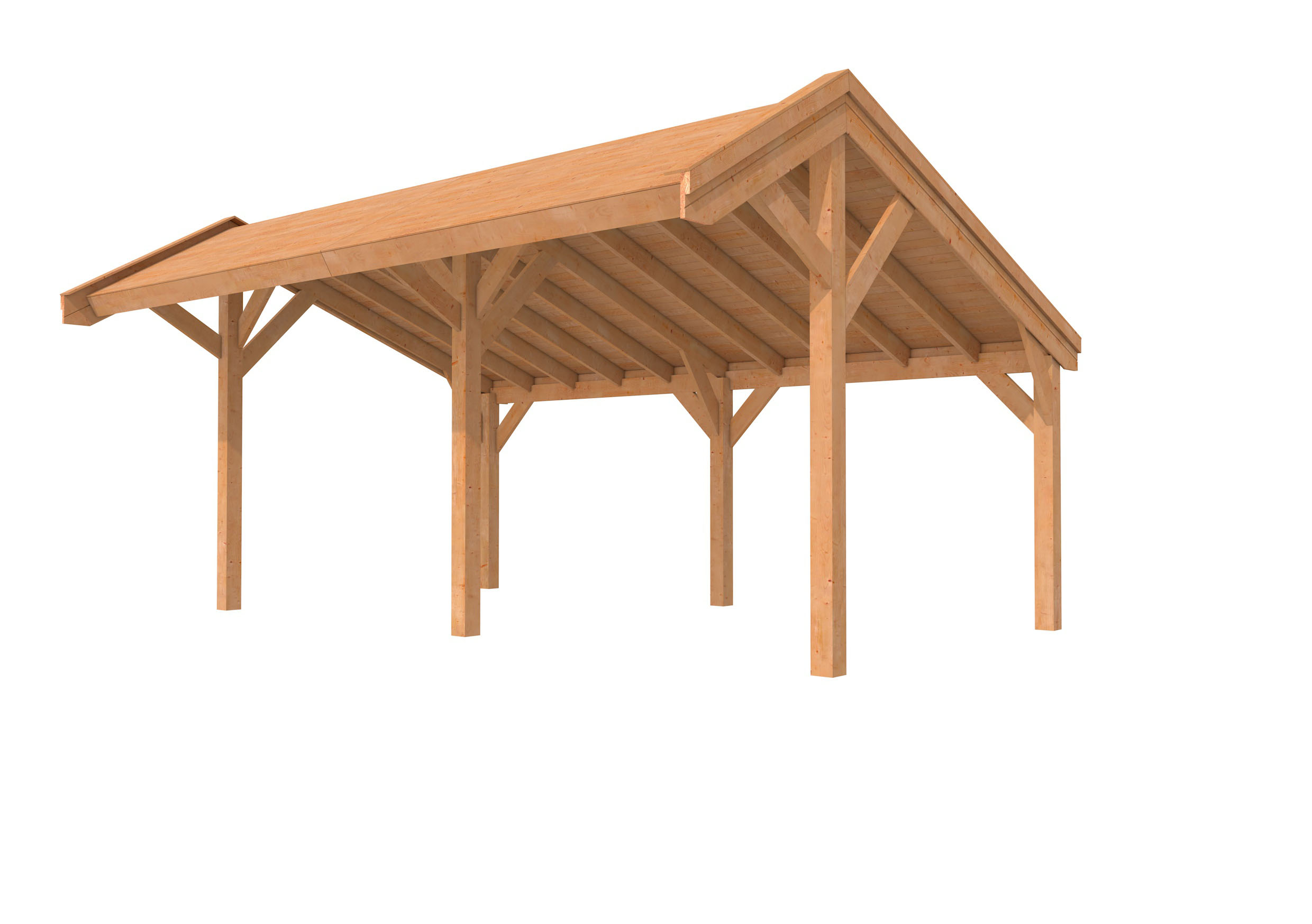 Buitenverblijf kapschuur Premium II, douglas, basismodel M/B, 499x257 cm, onbehandeld.