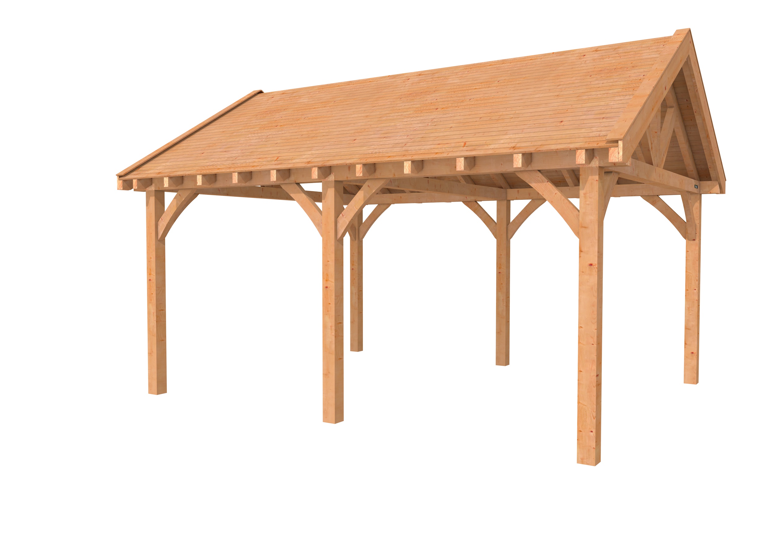 Buitenverblijf met zadeldak Excellent II, douglas, basismodel XXL/B, 499x399 cm, onbehandeld.