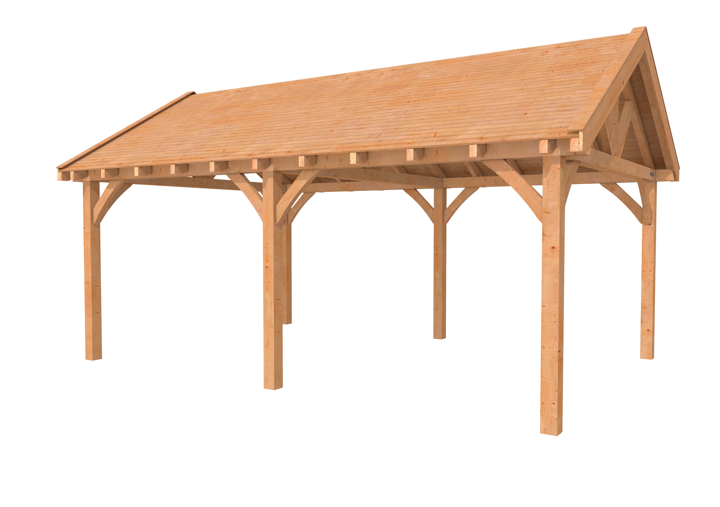 Buitenverblijf met zadeldak Excellent II, douglas, basismodel XXL/C, 599x399 cm, onbehandeld.