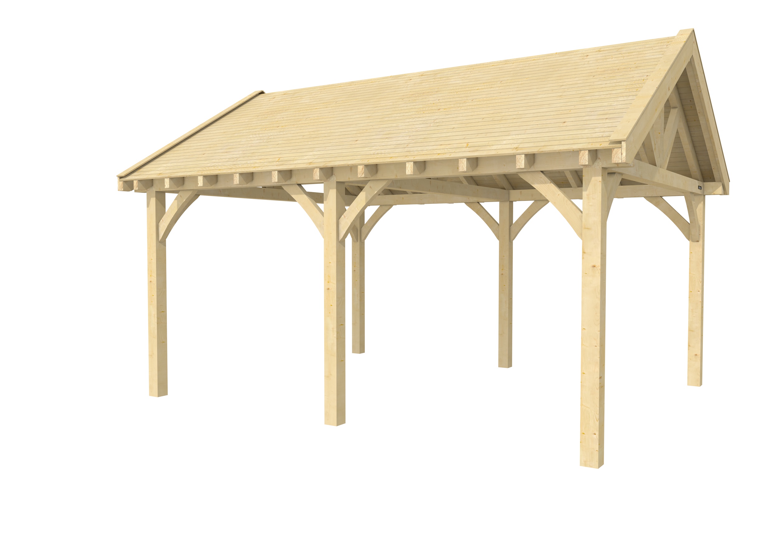 Buitenverblijf met zadeldak Excellent II, vuren, basismodel XXL/B, 499x399 cm, onbehandeld.