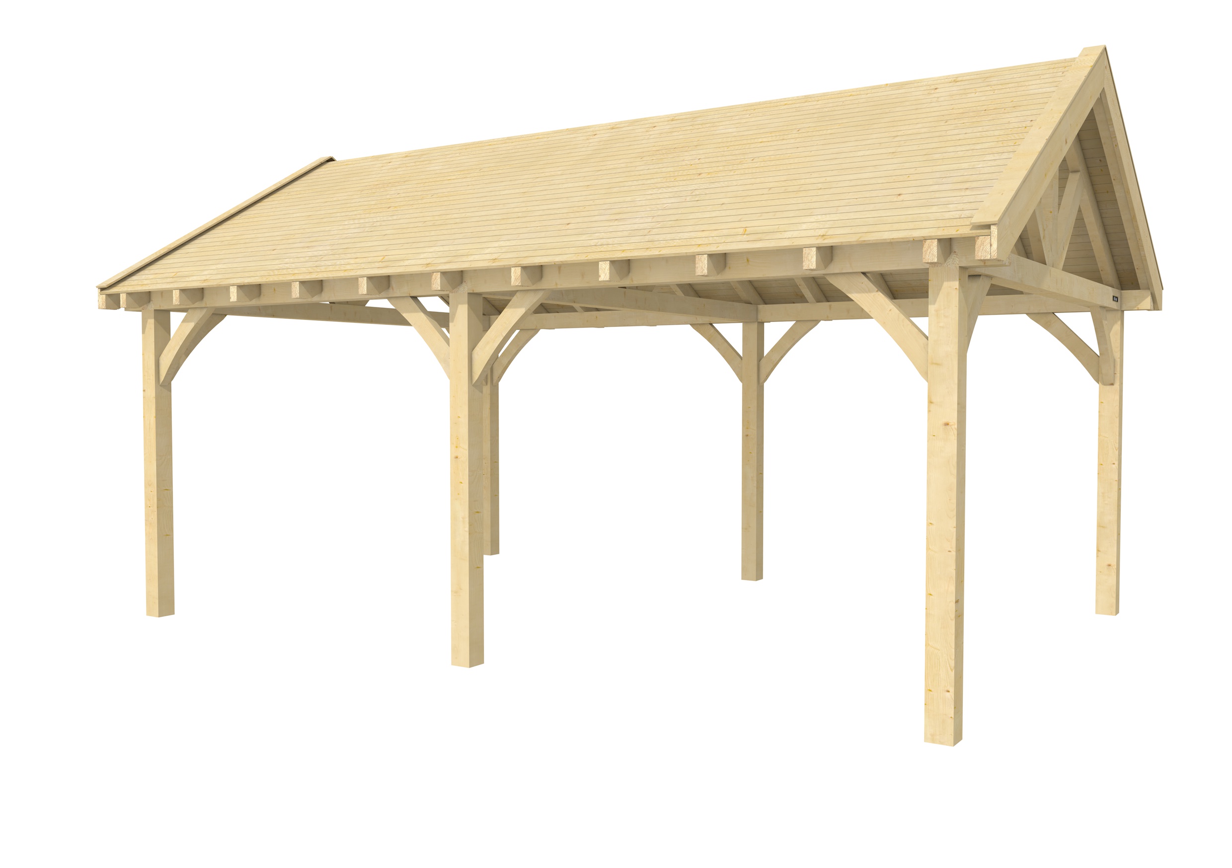 Buitenverblijf met zadeldak Excellent II, vuren, basismodel XXL/C, 599x399 cm, onbehandeld.