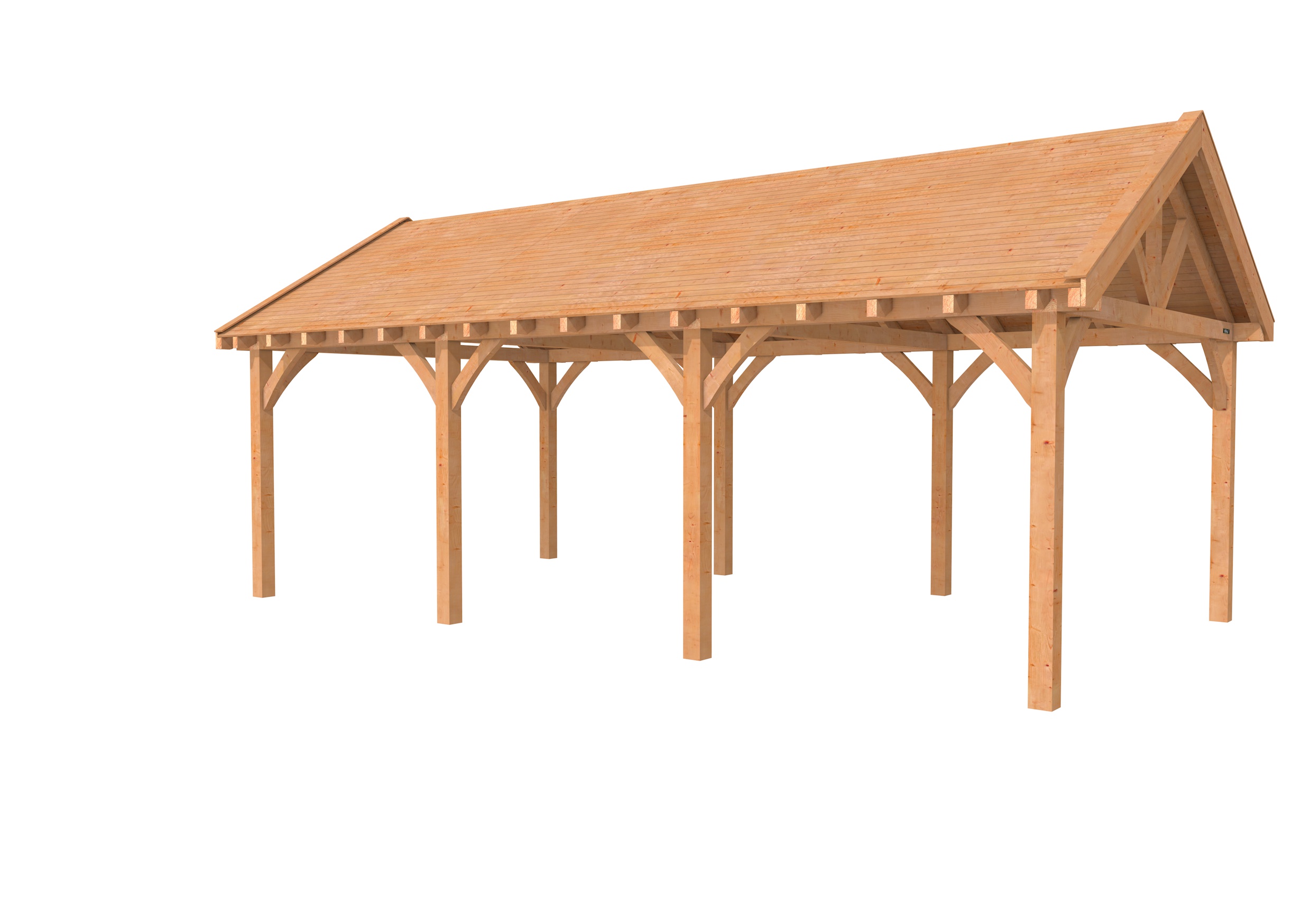 Buitenverblijf met zadeldak Excellent III, douglas, basismodel XXL/B, 742x399 cm, onbehandeld.