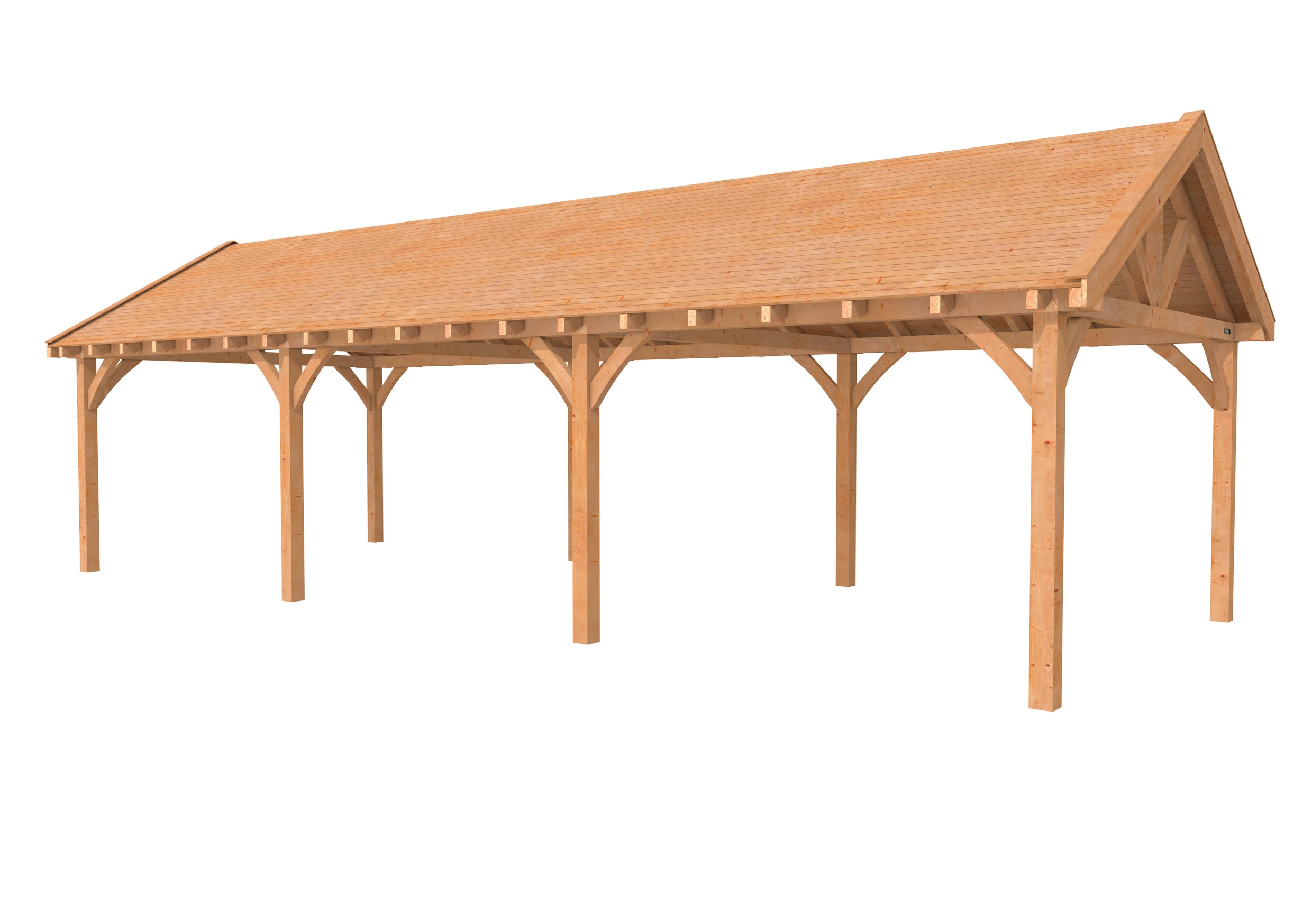 Buitenverblijf met zadeldak Excellent III, douglas, basismodel XXL/D, 1042x399 cm, onbehandeld.