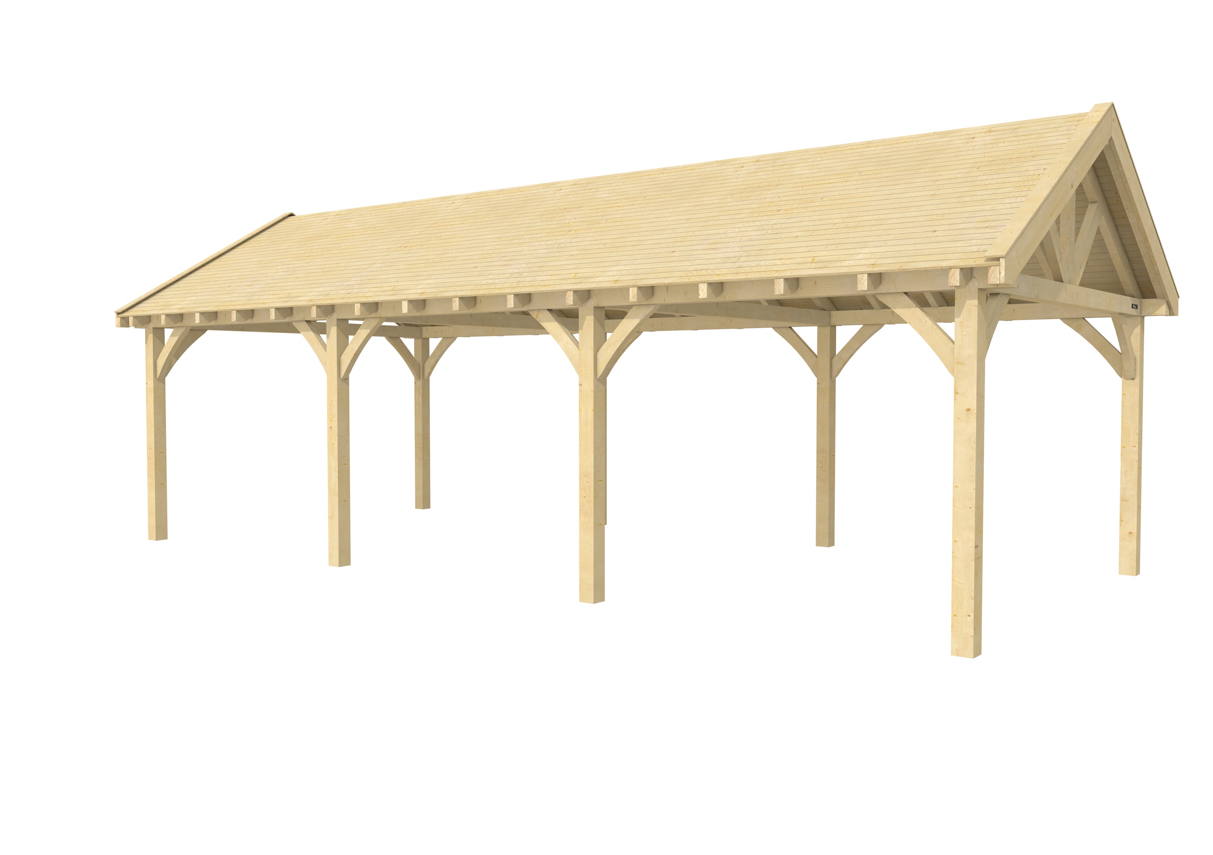 Buitenverblijf met zadeldak Excellent III, vuren, basismodel XXL/C, 892x399 cm, onbehandeld.