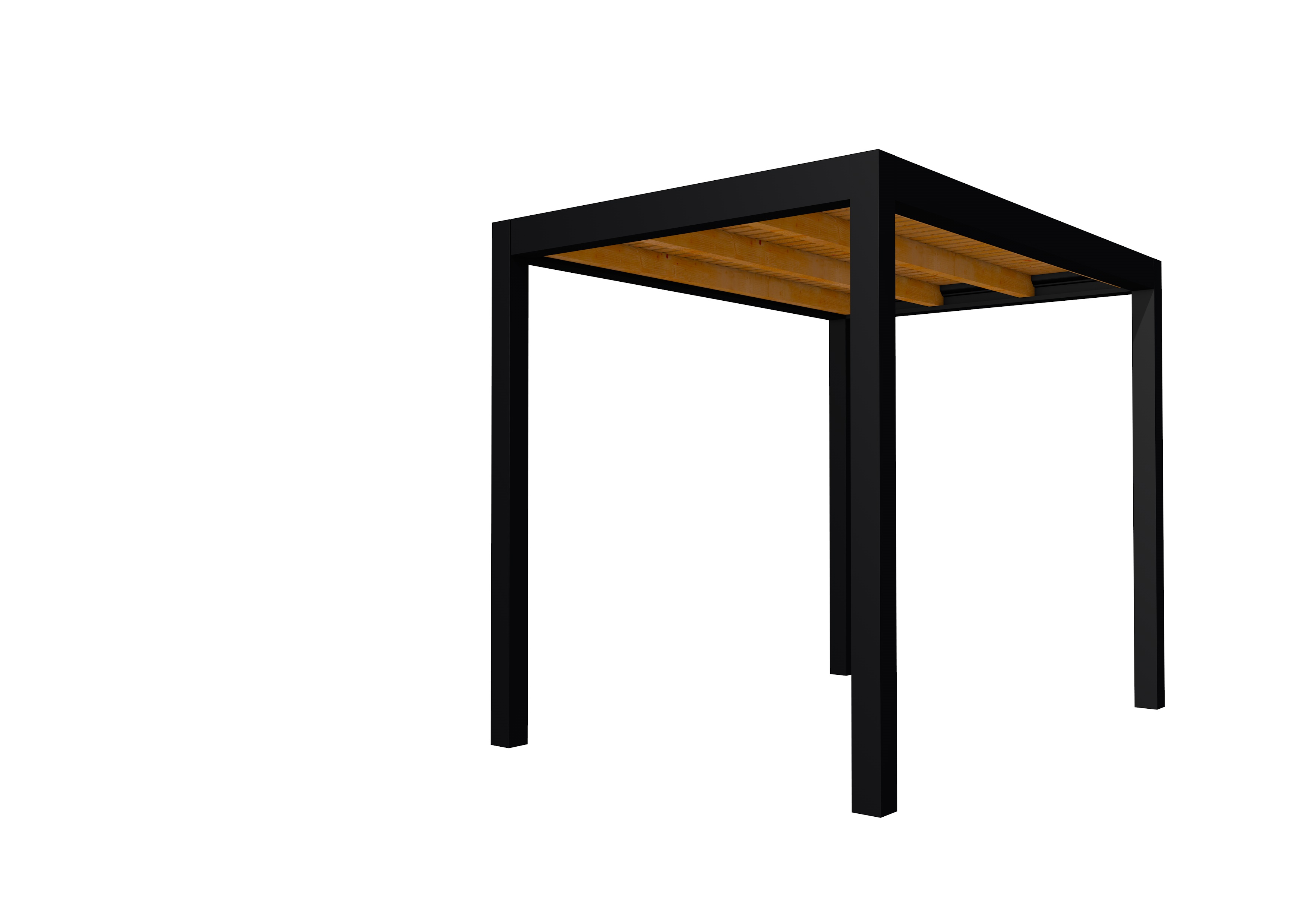 Buitenverblijf plat dak Allure I, douglas, basismodel L/A, 203x303 cm, transparant gespoten.