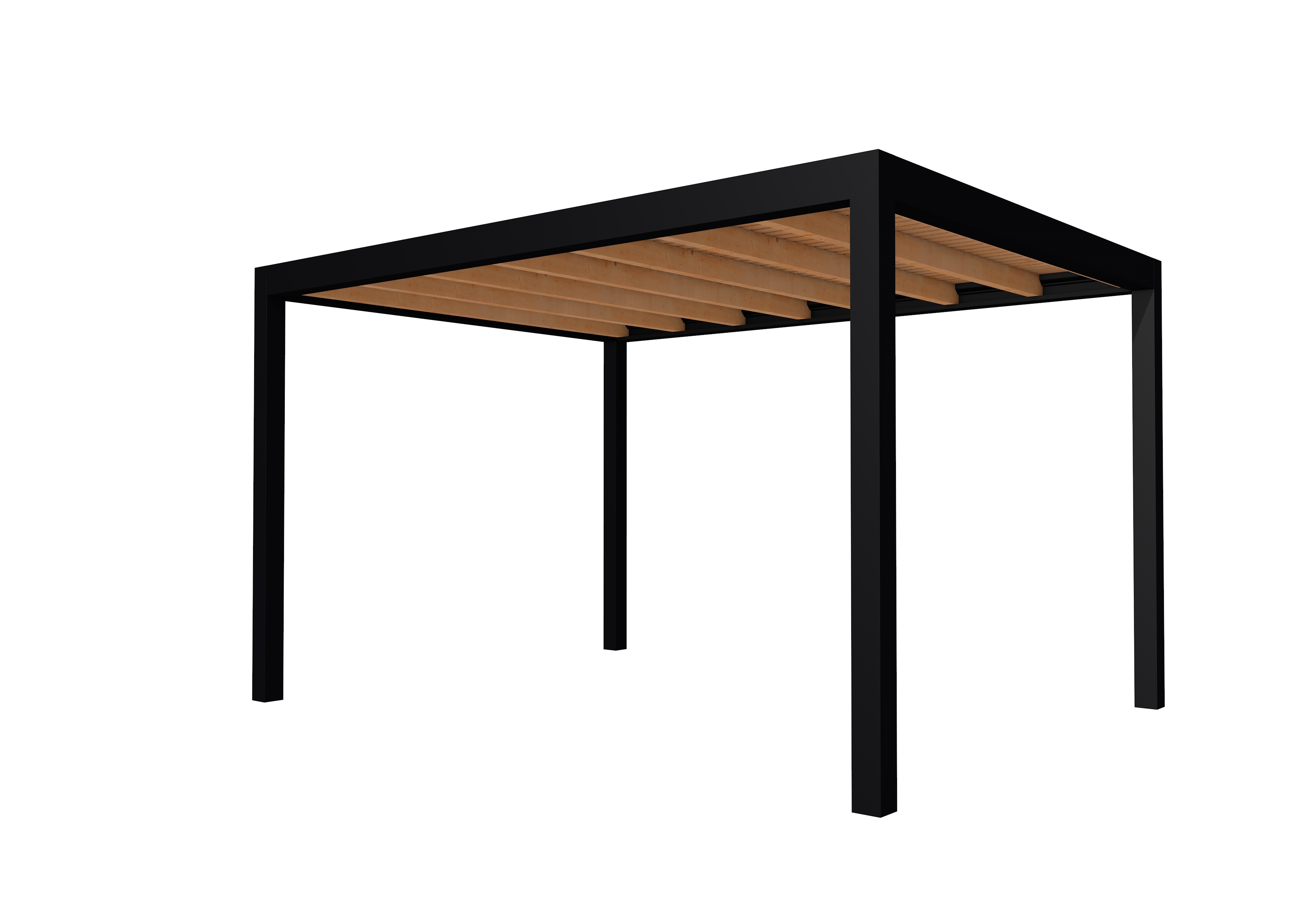 Buitenverblijf plat dak Allure I, douglas, basismodel L/E, 395x303 cm, onbehandeld.