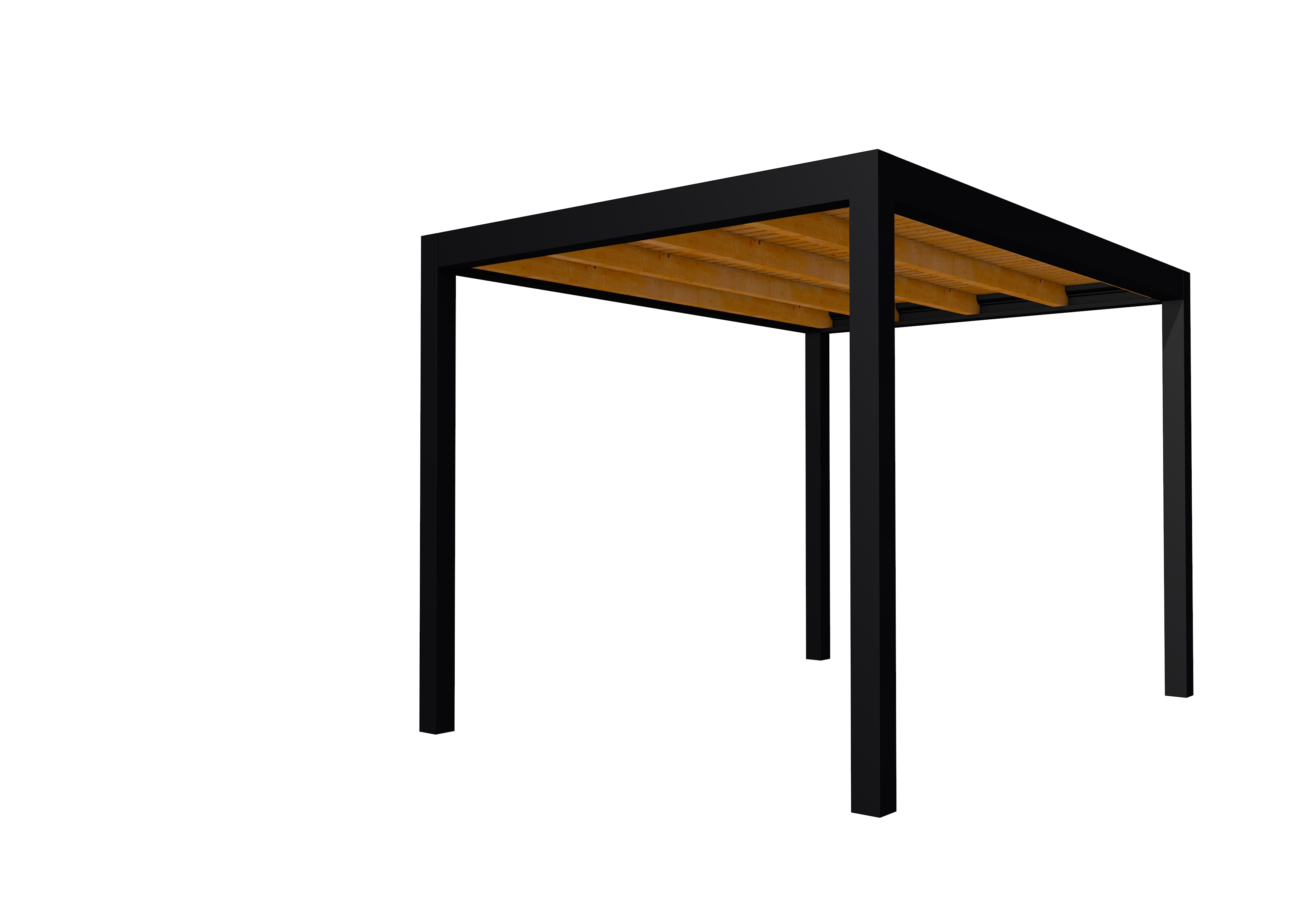 Buitenverblijf plat dak Allure I, douglas, basismodel XL/B, 253x353 cm, transparant gespoten.