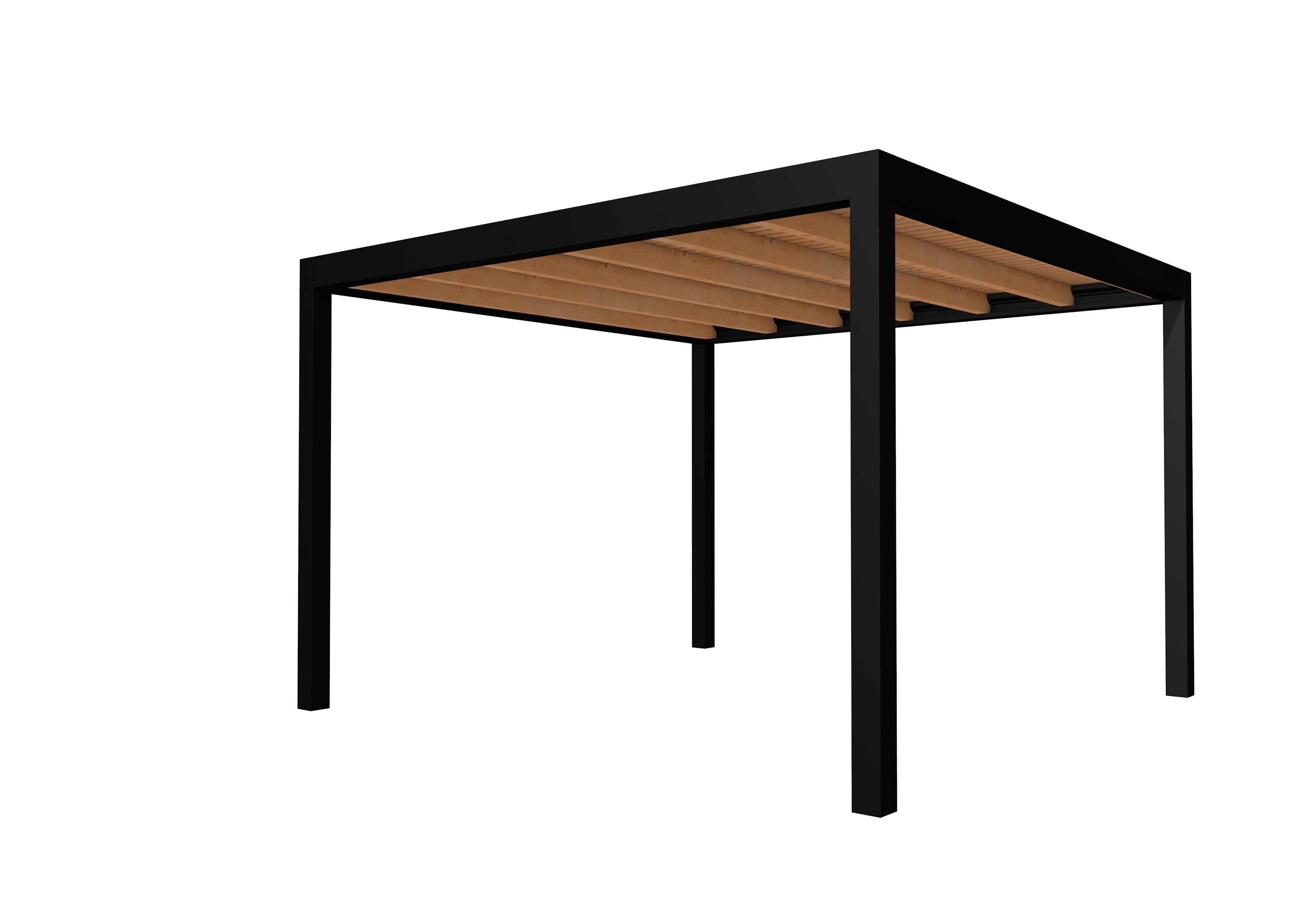 Buitenverblijf plat dak Allure I, douglas, basismodel XL/D, 353x353 cm, onbehandeld.