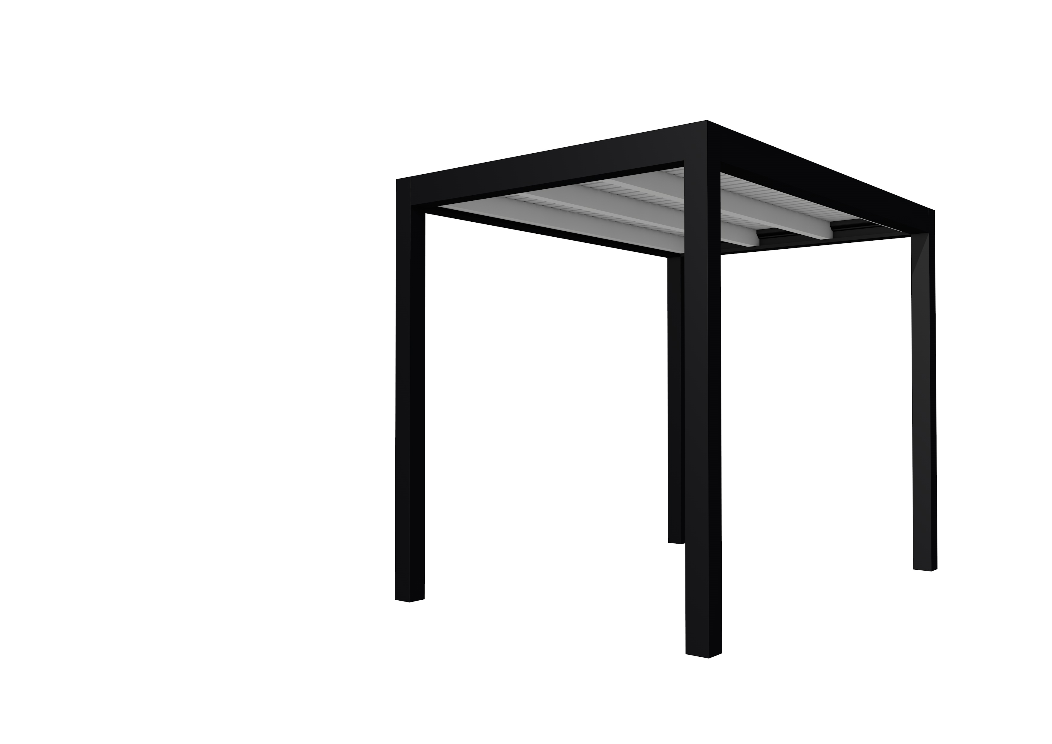 Buitenverblijf plat dak Allure I, vuren, basismodel L/A, 203x303 cm, lichtgrijs gespoten.