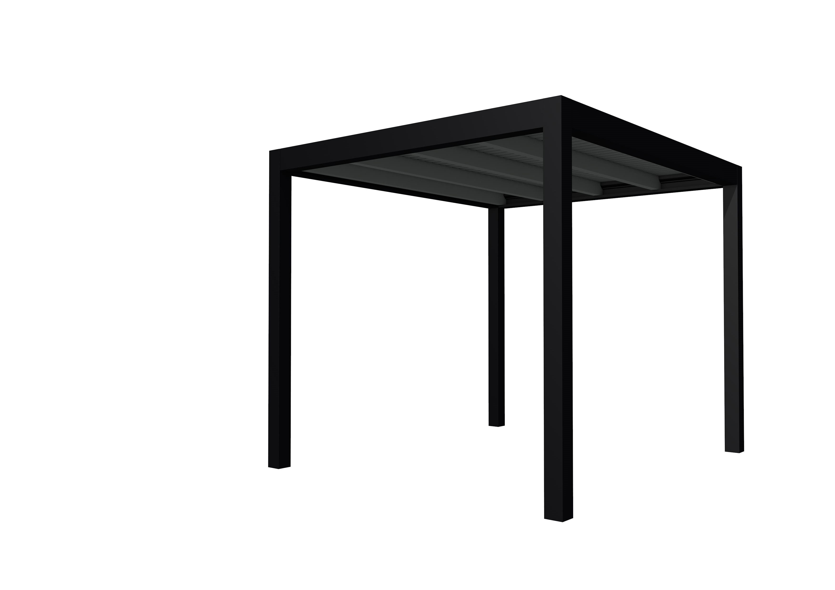 Buitenverblijf plat dak Allure I, vuren, basismodel L/B, 253x303 cm, antraciet gespoten.